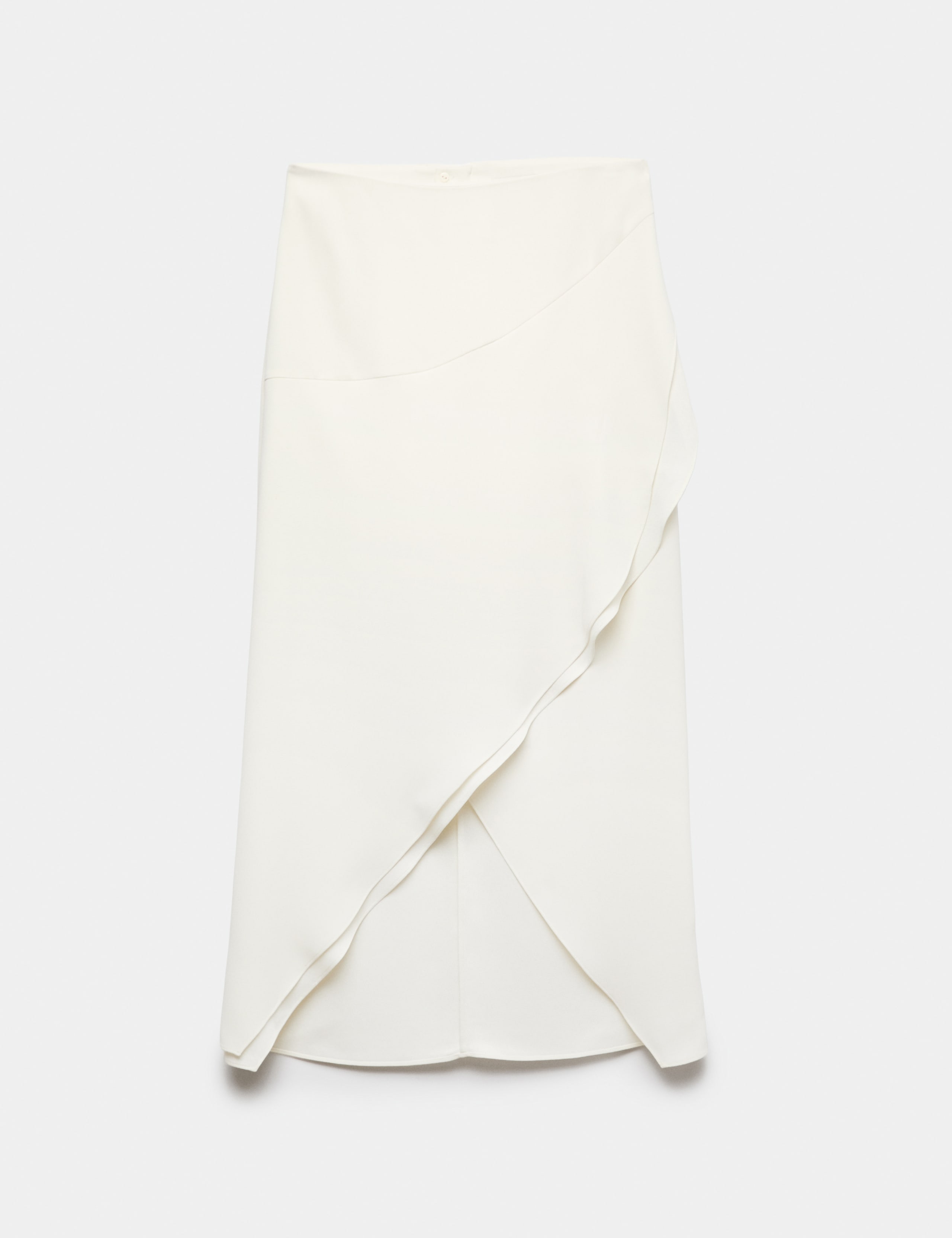 Satin Draped Asymmetric Midi Wrap Skirt 2 of 5