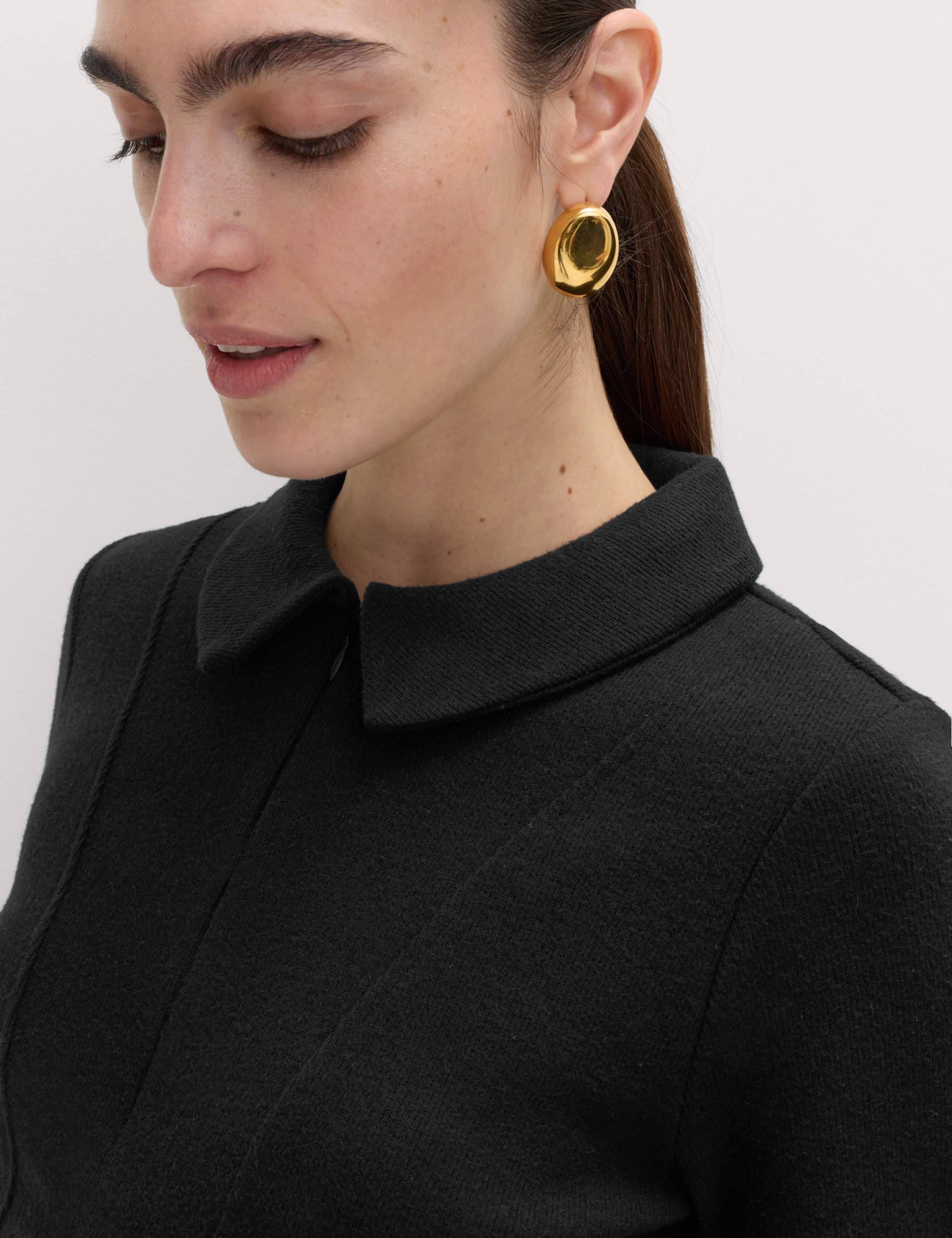 Cotton Blend Cosy Collared Mini Skater Dress 4 of 6