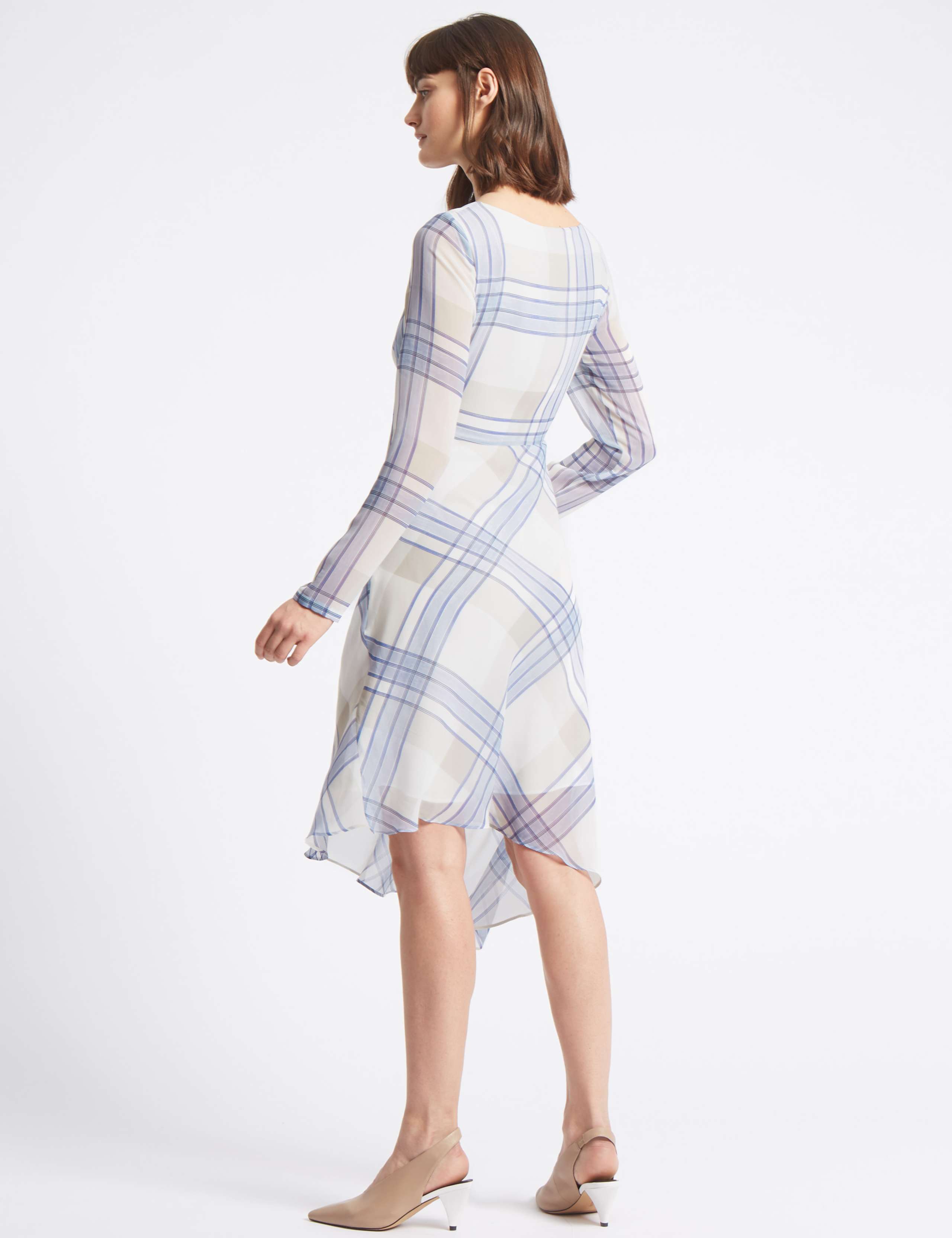 Checked Knot Front Tunic Midi Dress 4 of 5