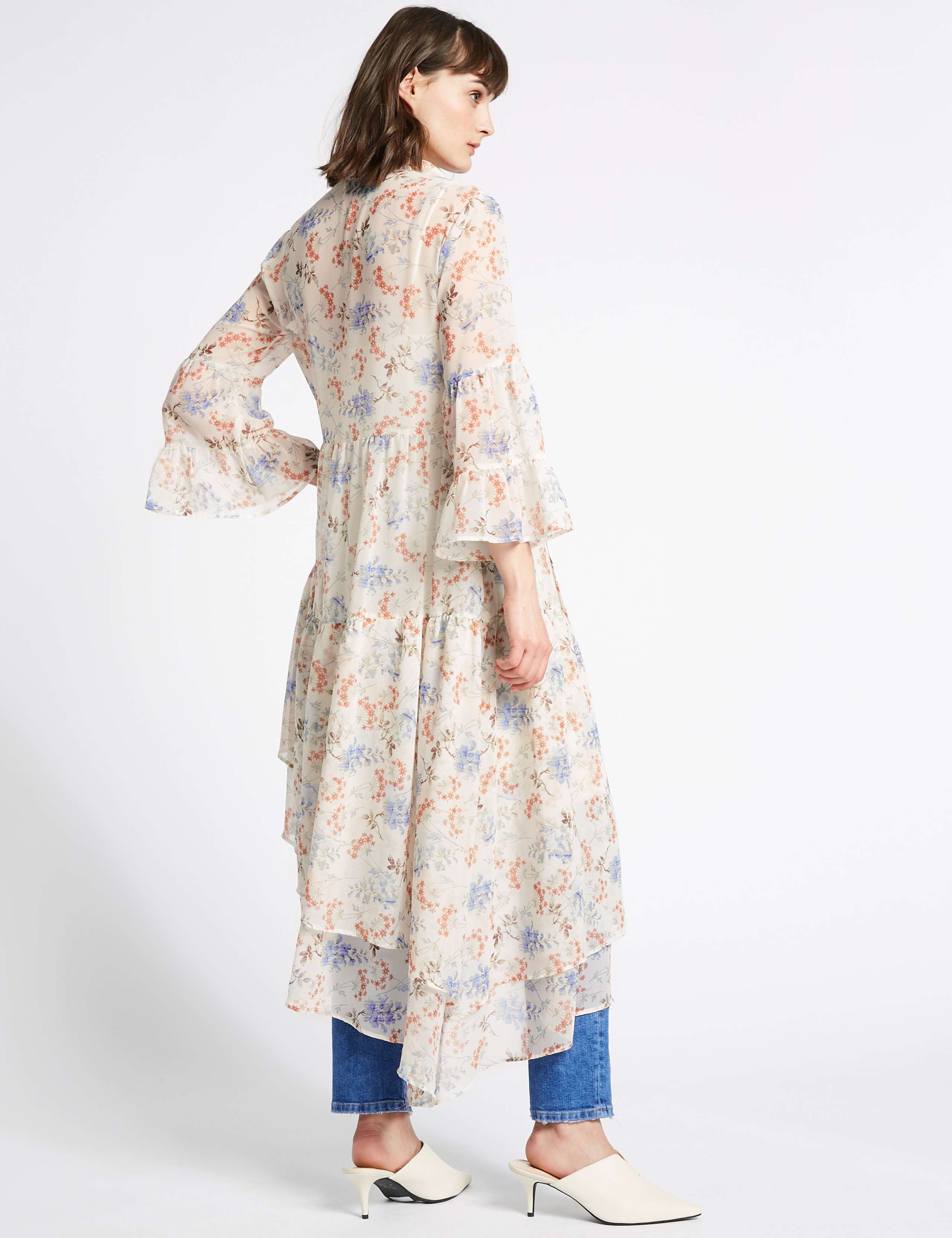 Floral Print Asymmetric Midi Dress 4 of 4