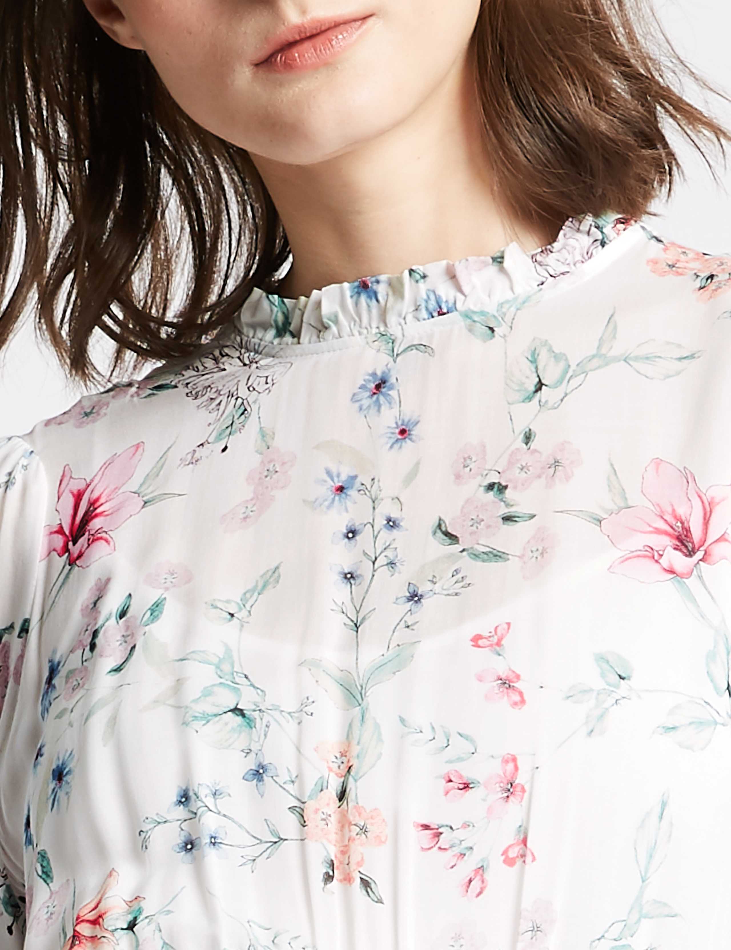 Floral Print Long Sleeve Midi Dress 5 of 5