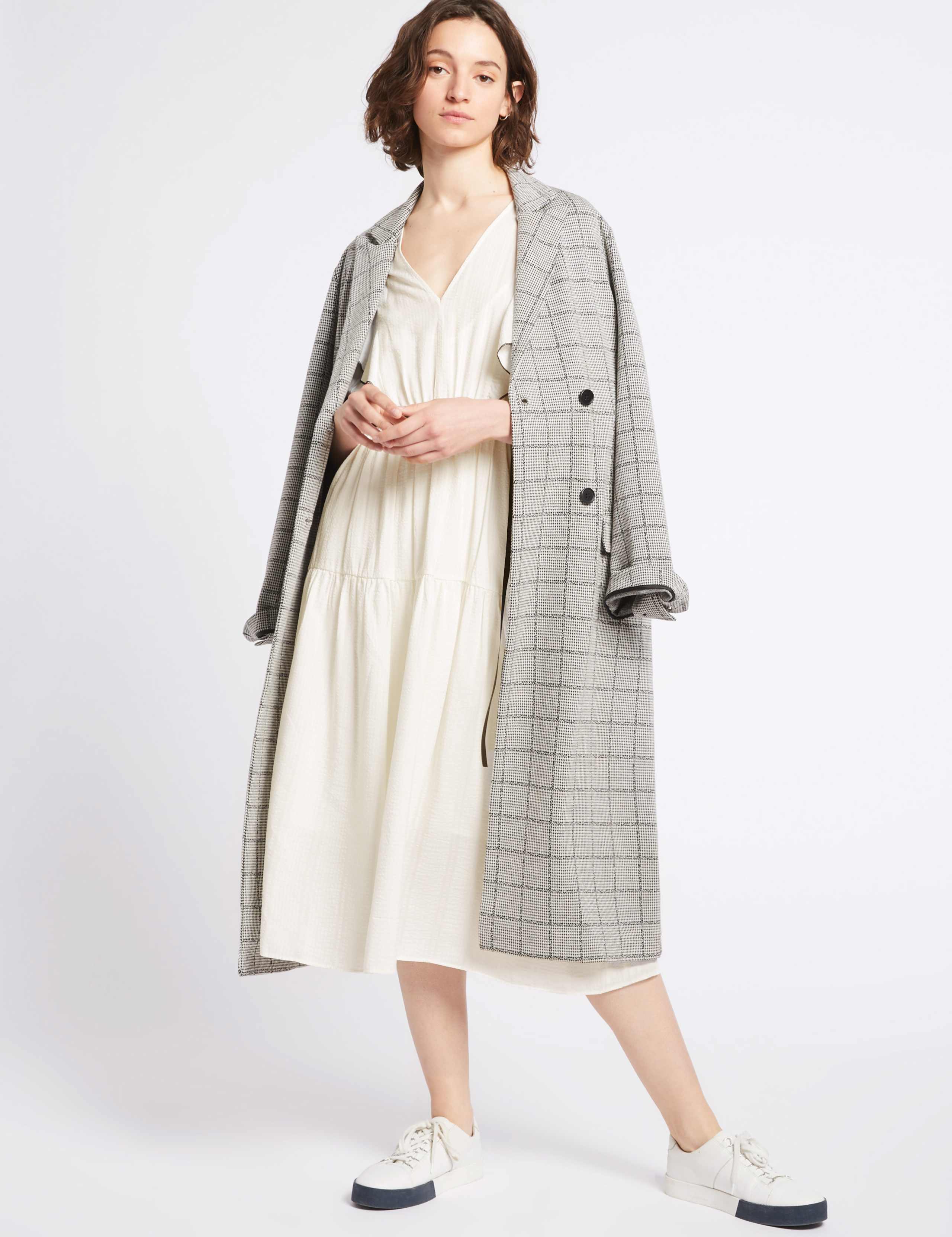 Seersucker Insert Half Sleeve Midi Tea Dress 6 of 6