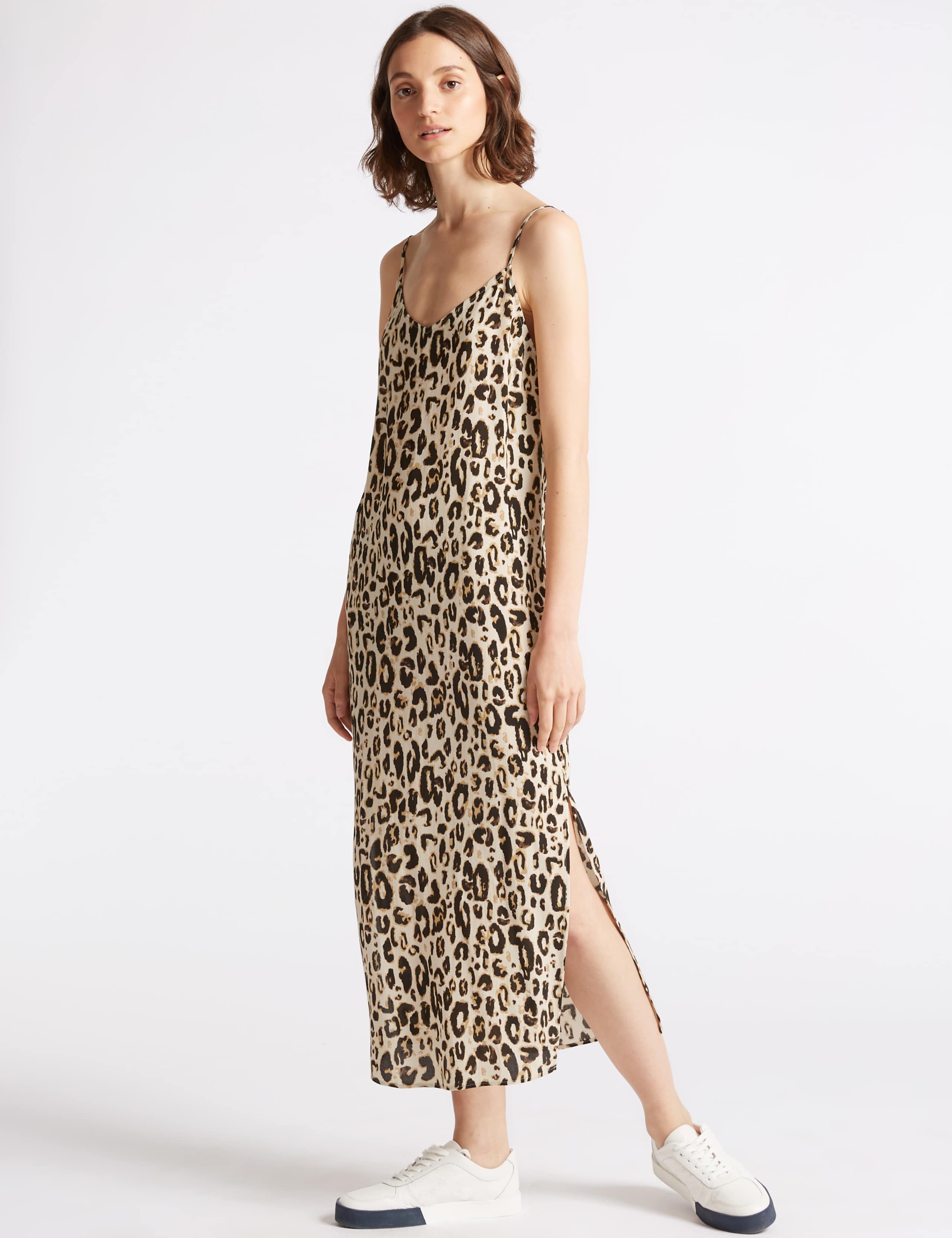 Animal Print Slip Midi Dress 1 of 4