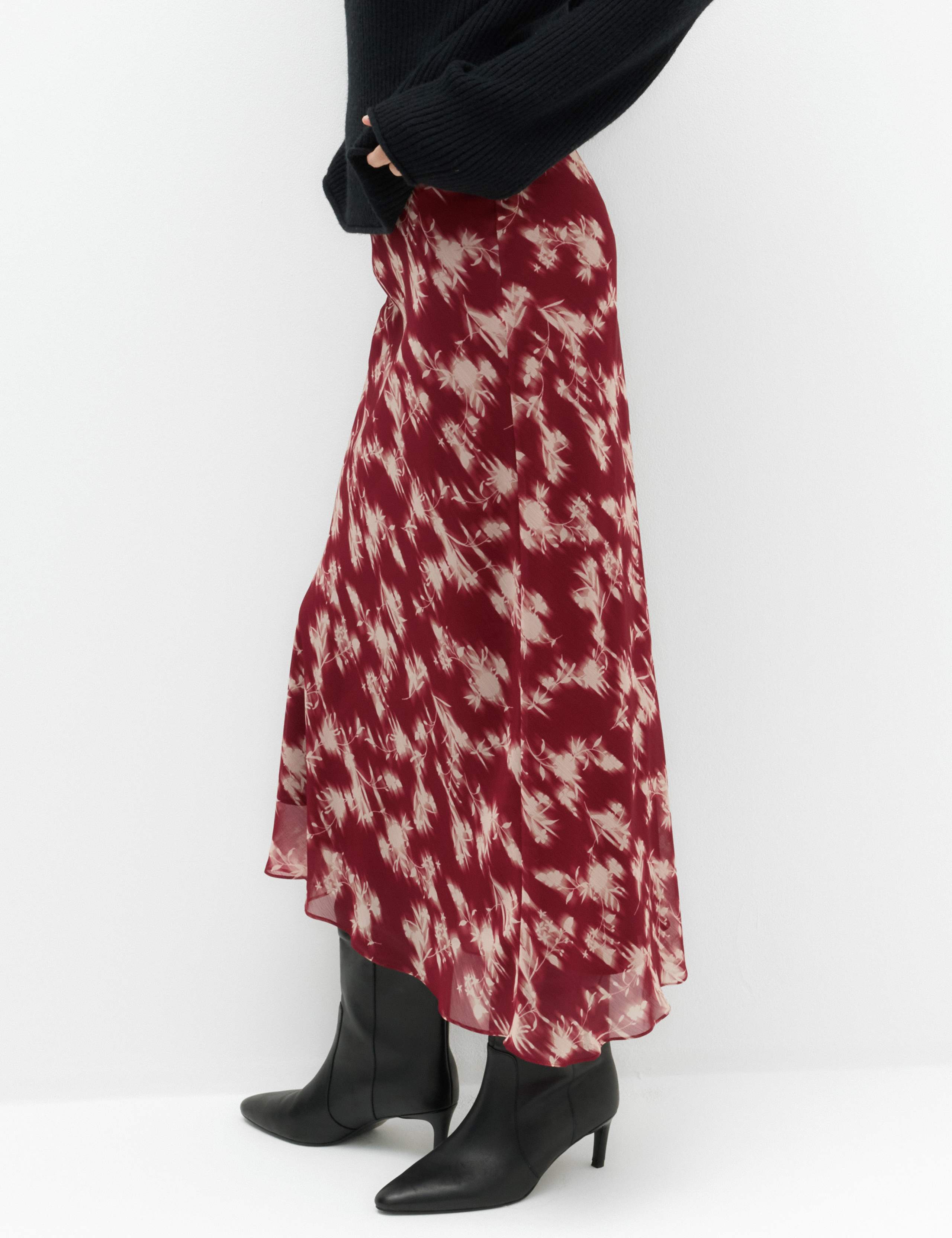 Chiffon Floral Midi Slip Skirt 4 of 5