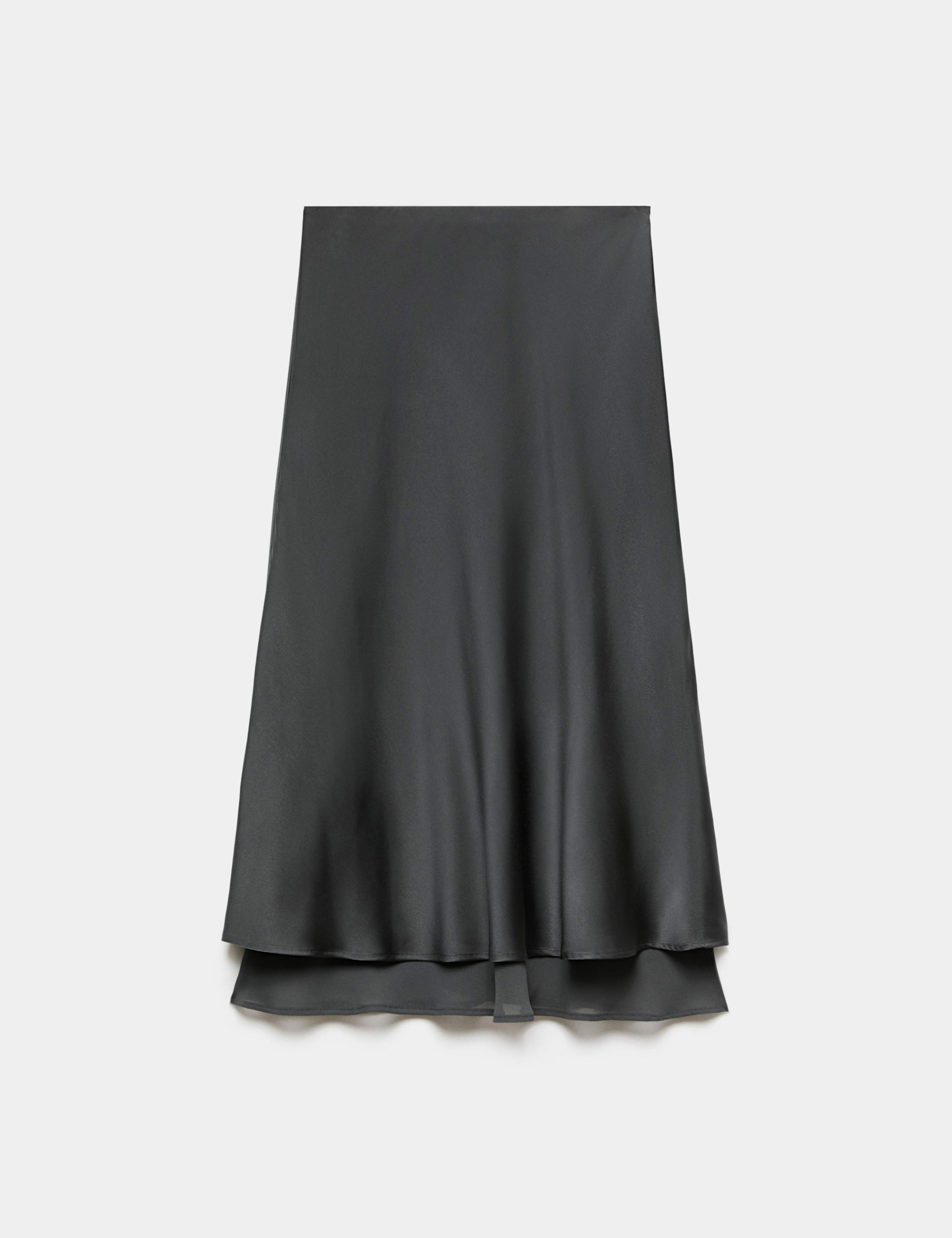 Satin Double Layered Midi Slip Skirt 2 of 5