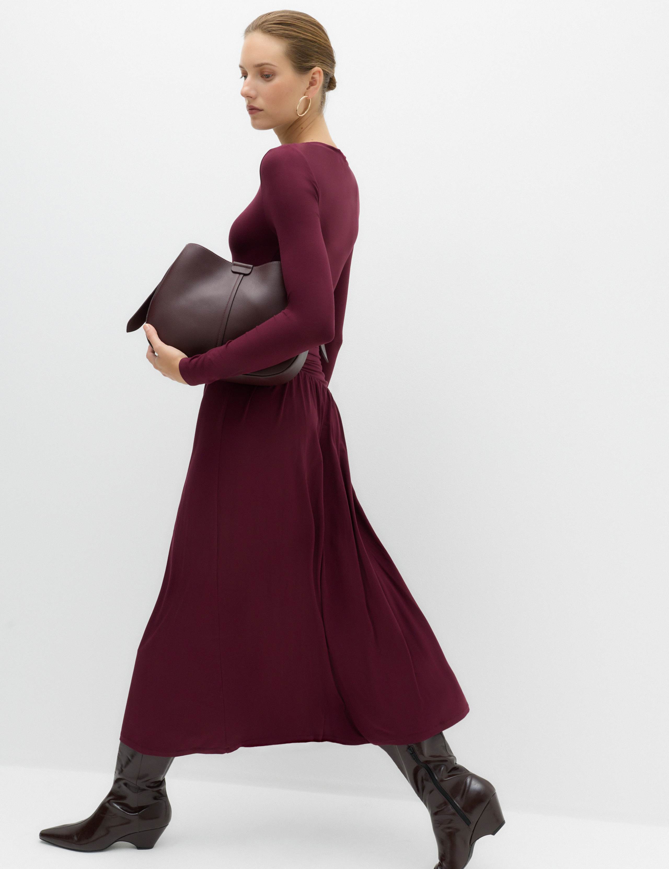 Jersey Draped Midi Waisted Dress 5 of 5