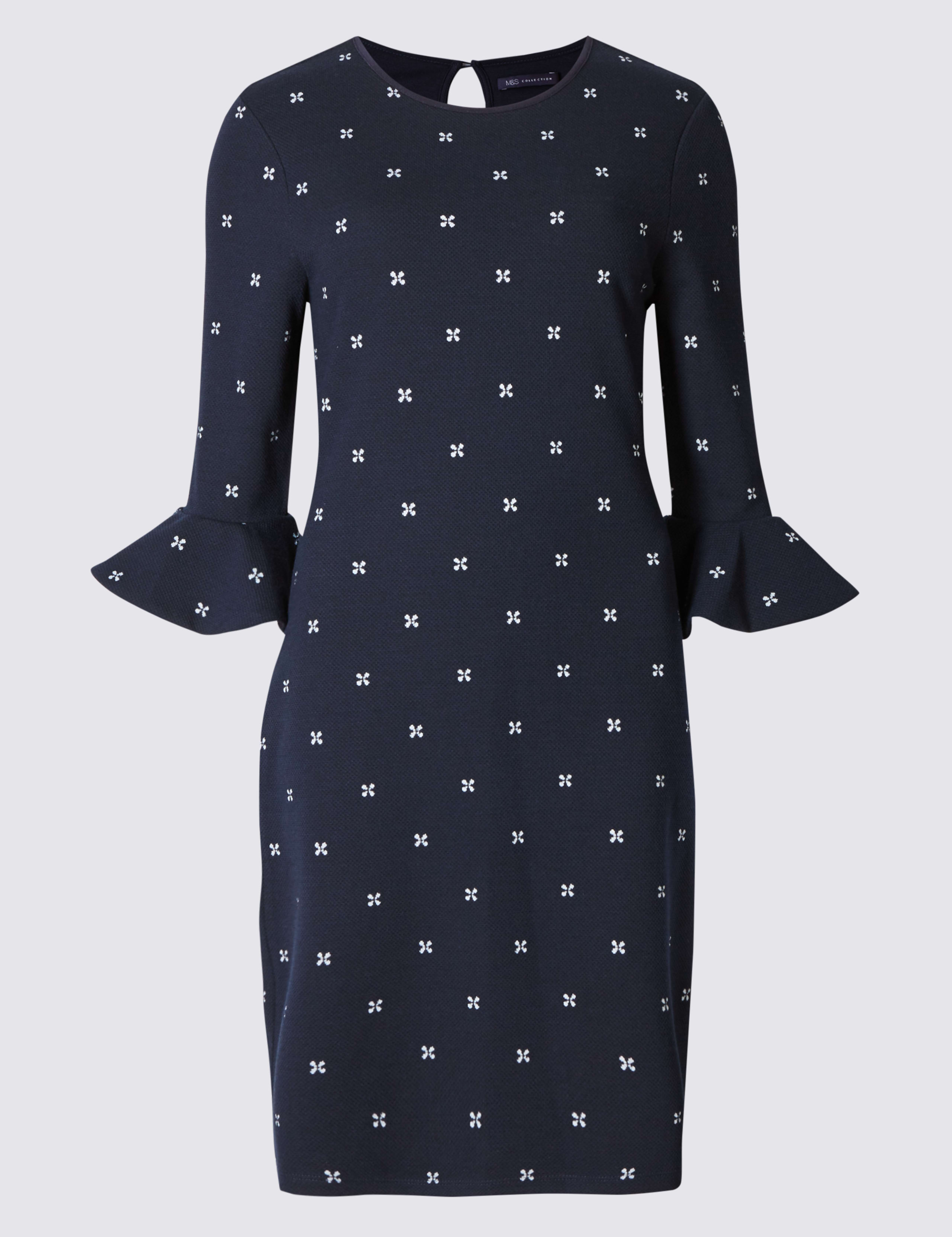 Frilled Cuff 3/4 Sleeve Swing Dress 2 of 4