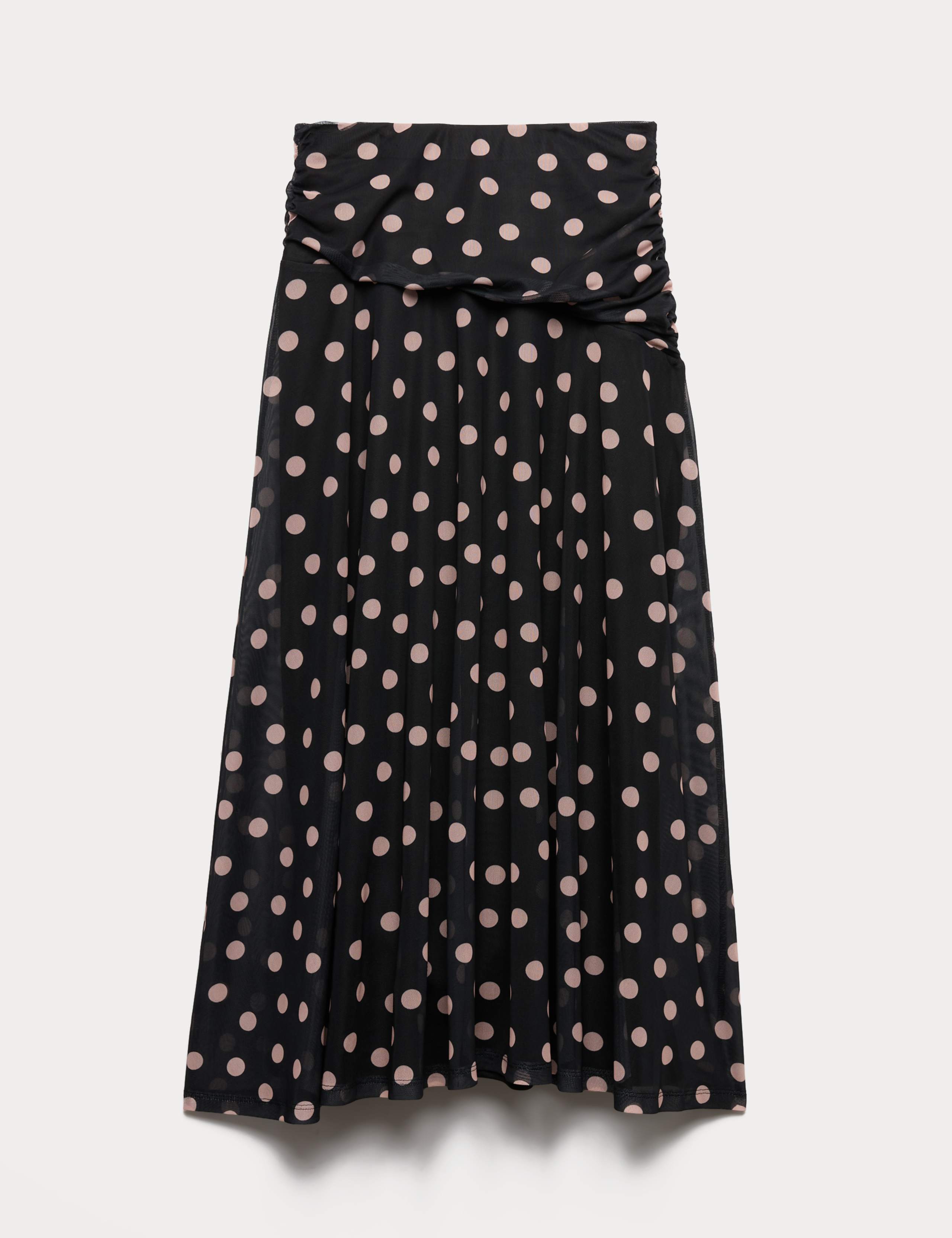 Mesh Polka Dot Midi A-Line Skirt 1 of 1