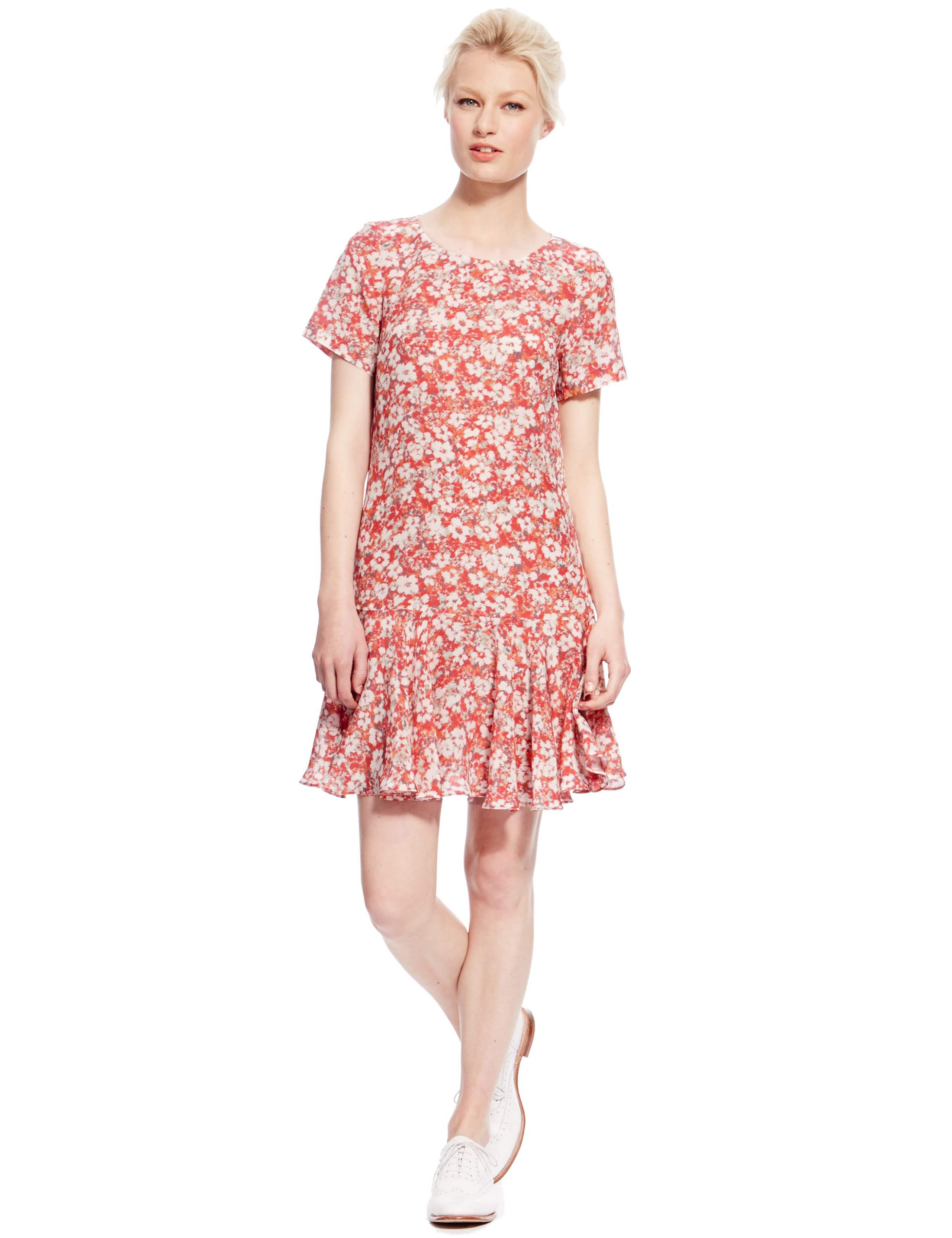 Best of British Pure Silk Floral Dress 1 of 5