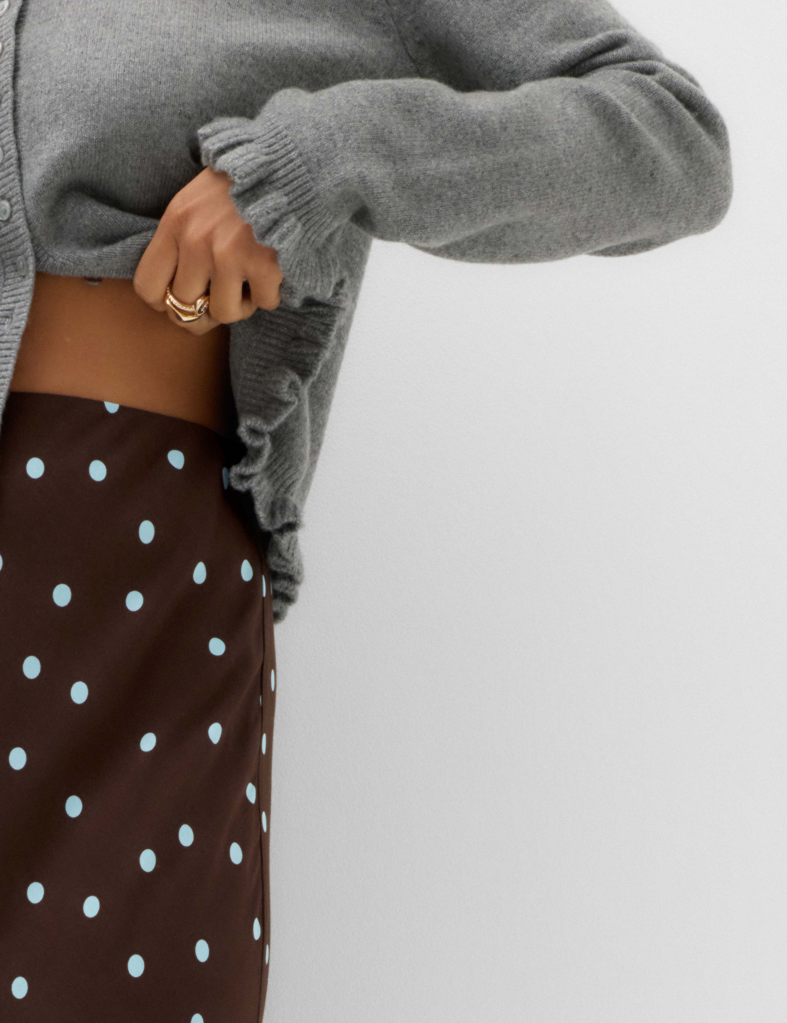 Polka Dot Maxi Slip Skirt 3 of 6