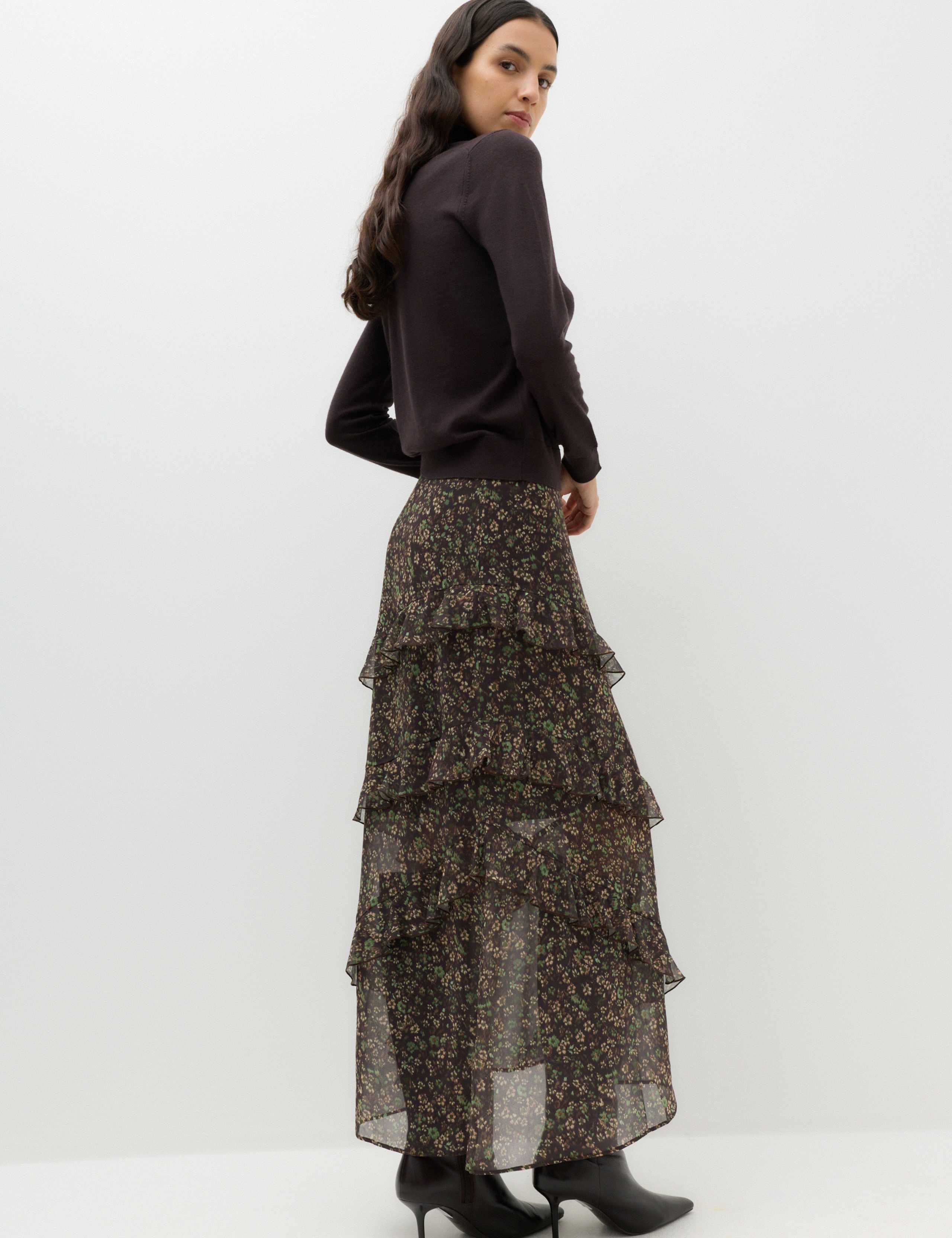 Floral Midi Tiered Skirt 4 of 6