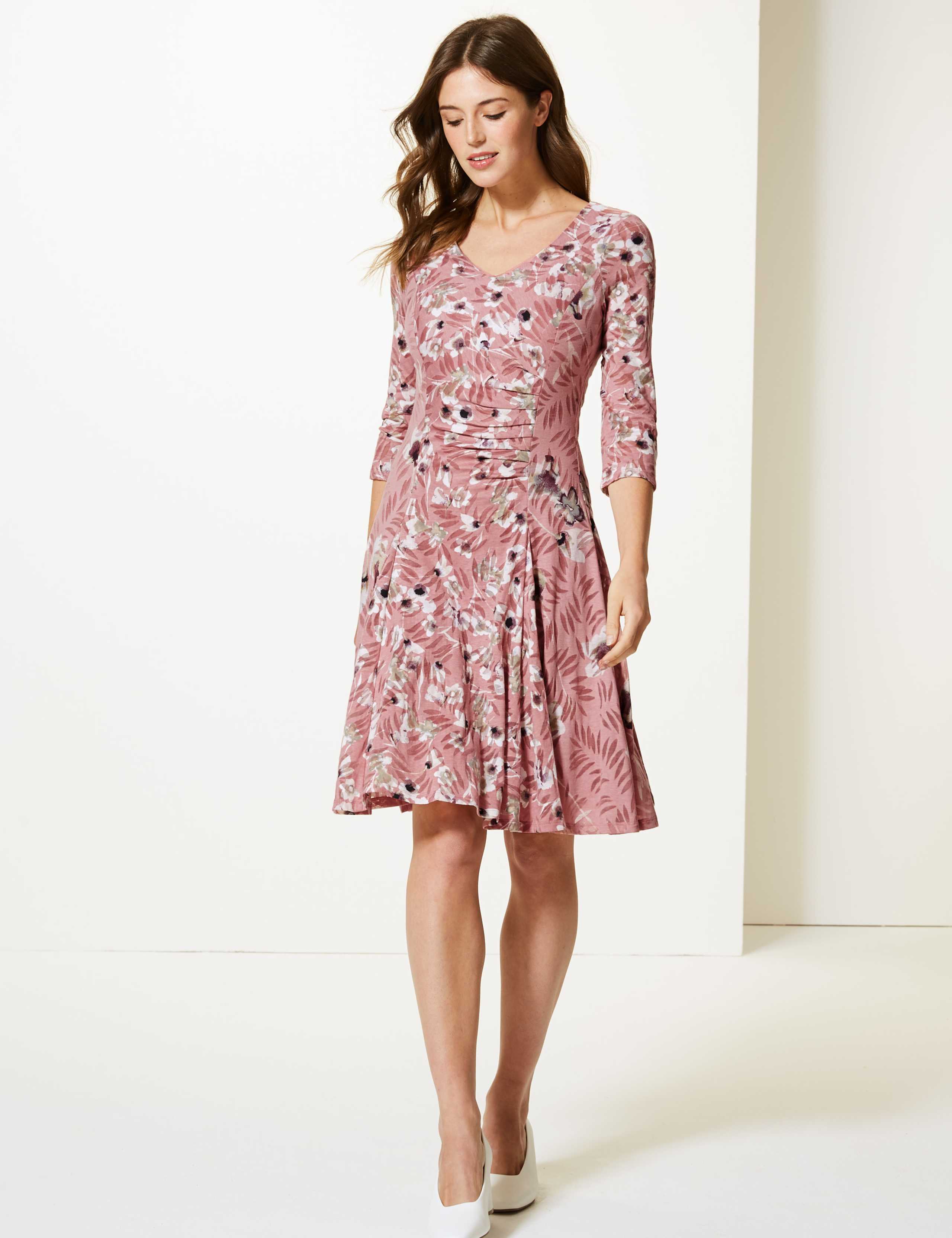 Floral Print Waisted Dress 1 of 4