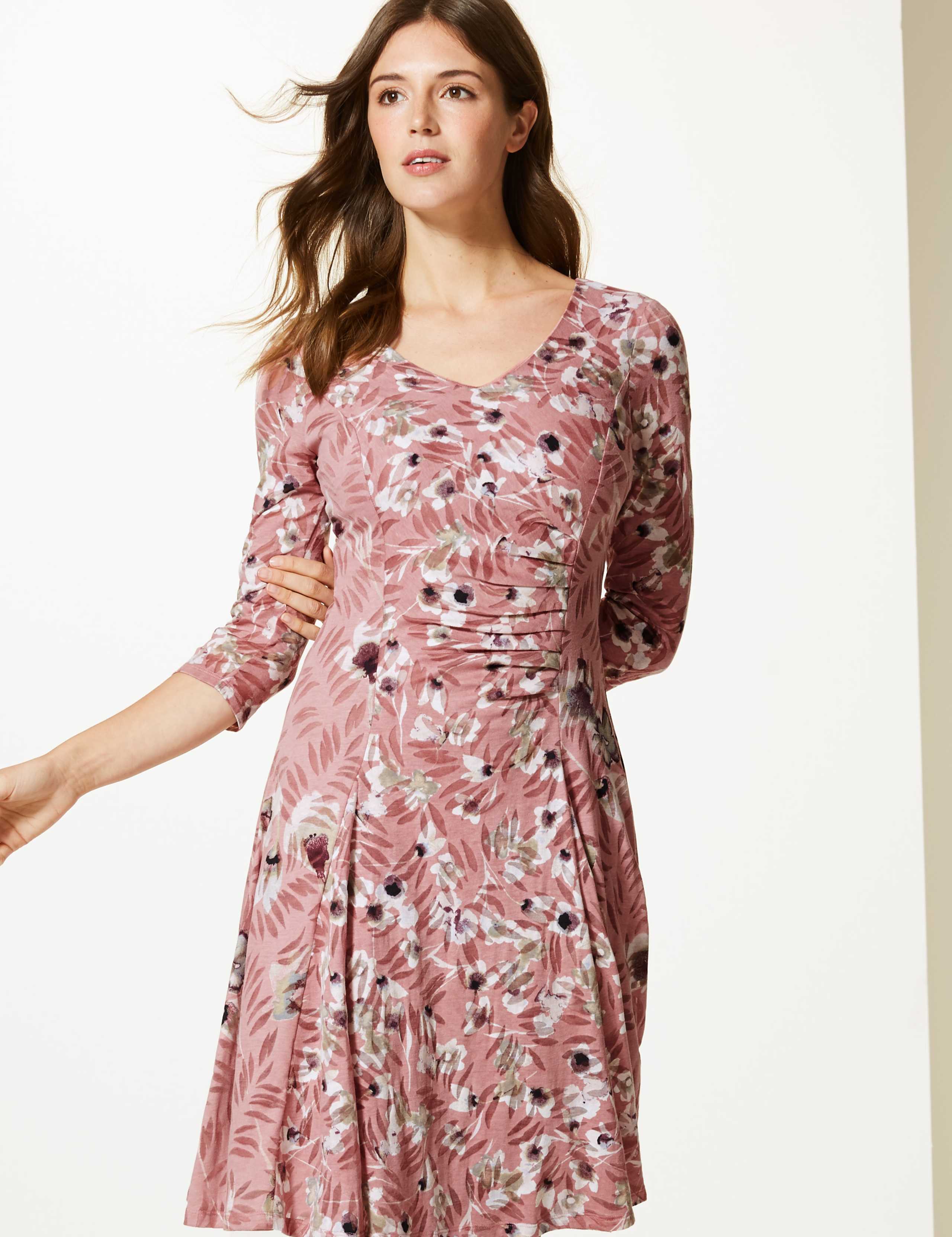 Floral Print Waisted Dress 3 of 4