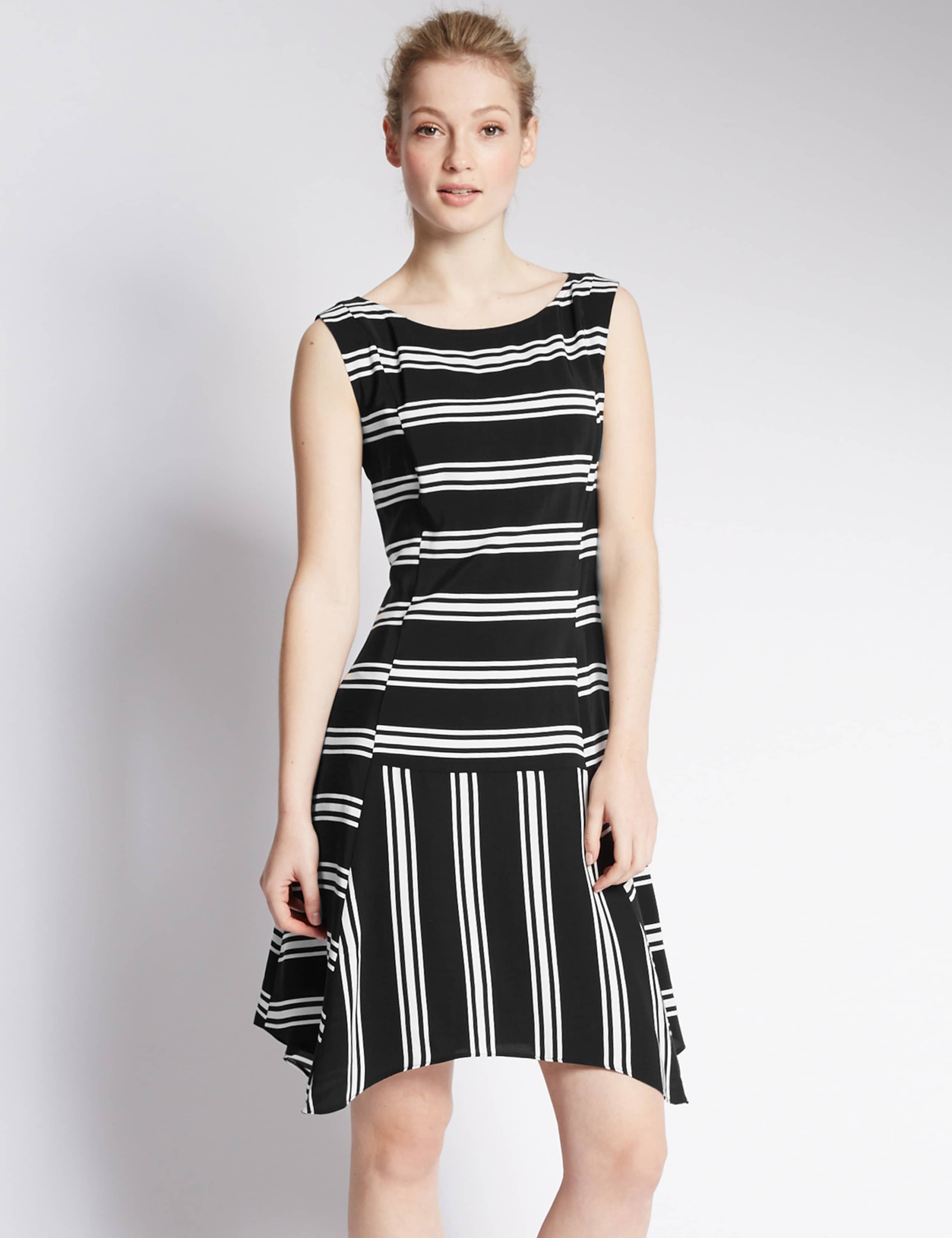 PETITE Striped Peplum Dress 1 of 3