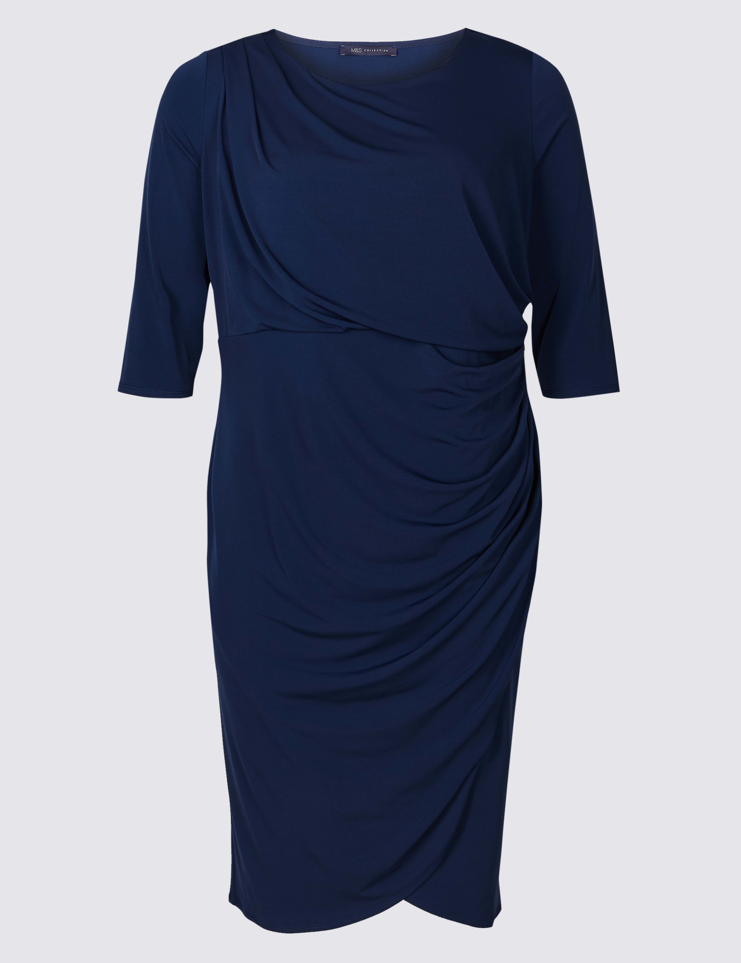 CURVE Drape Half Sleeve Wrap Midi Dress 2 of 5