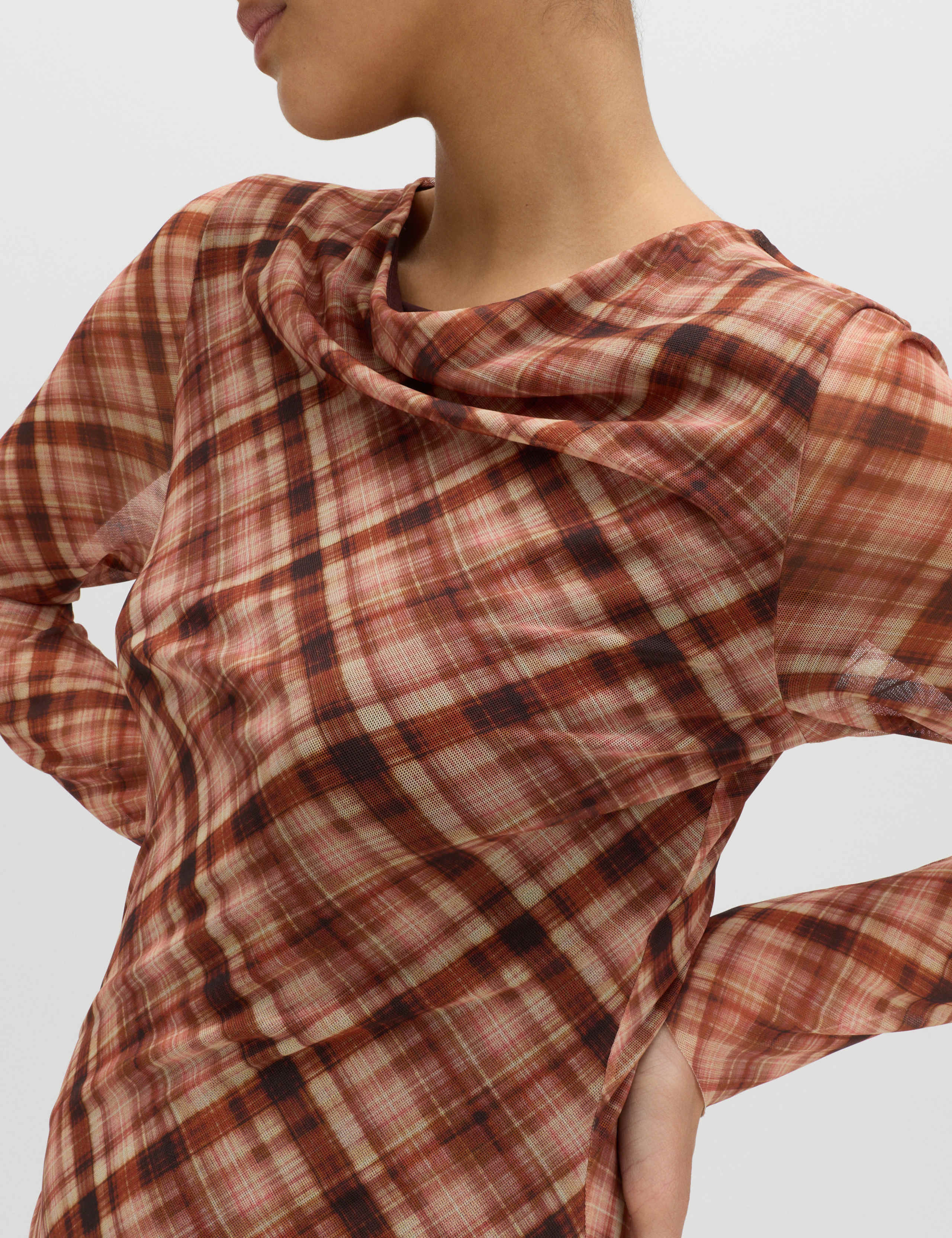 Printed Cowl Neck Midaxi Skater Dress 3 of 6