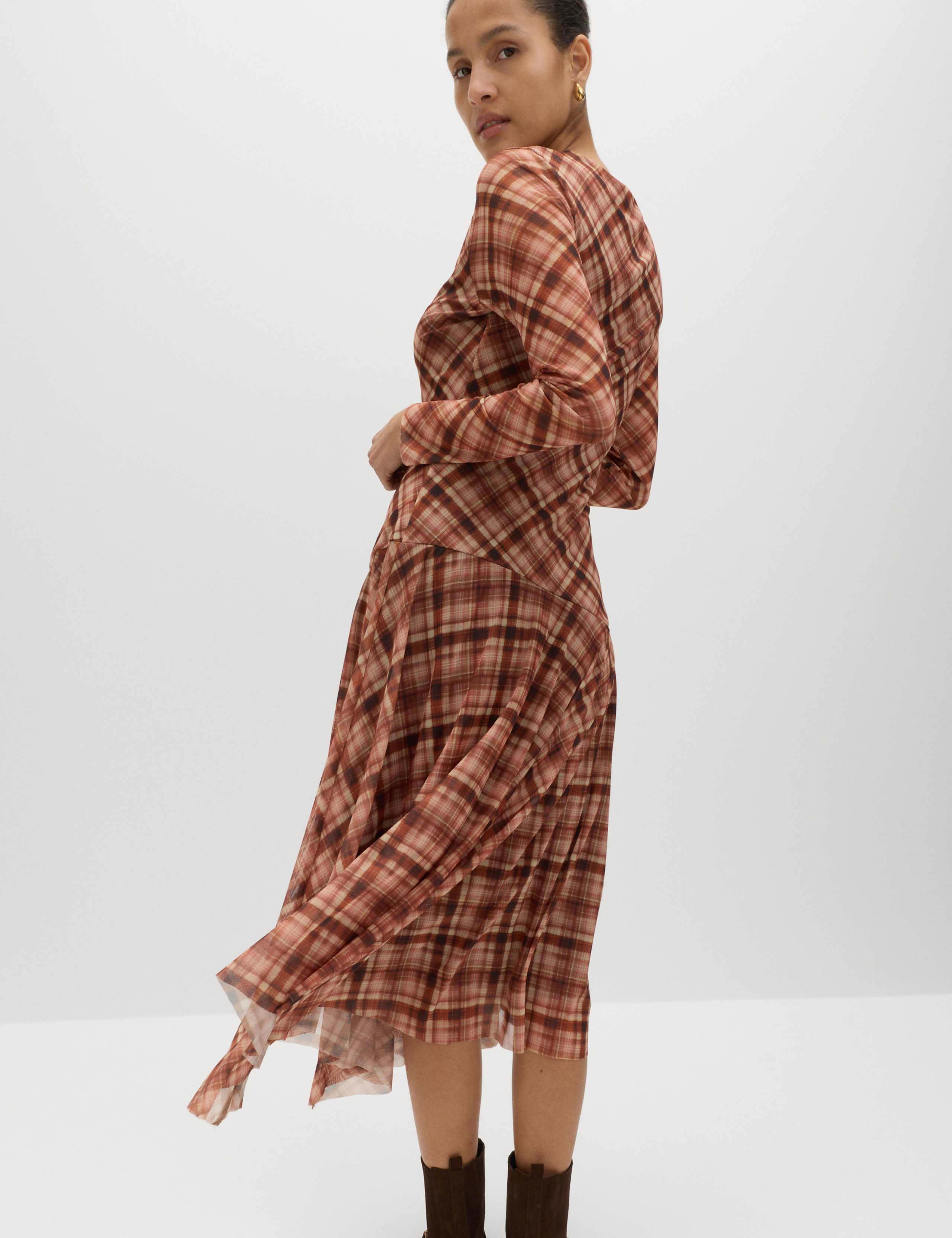 Printed Cowl Neck Midaxi Skater Dress 4 of 6