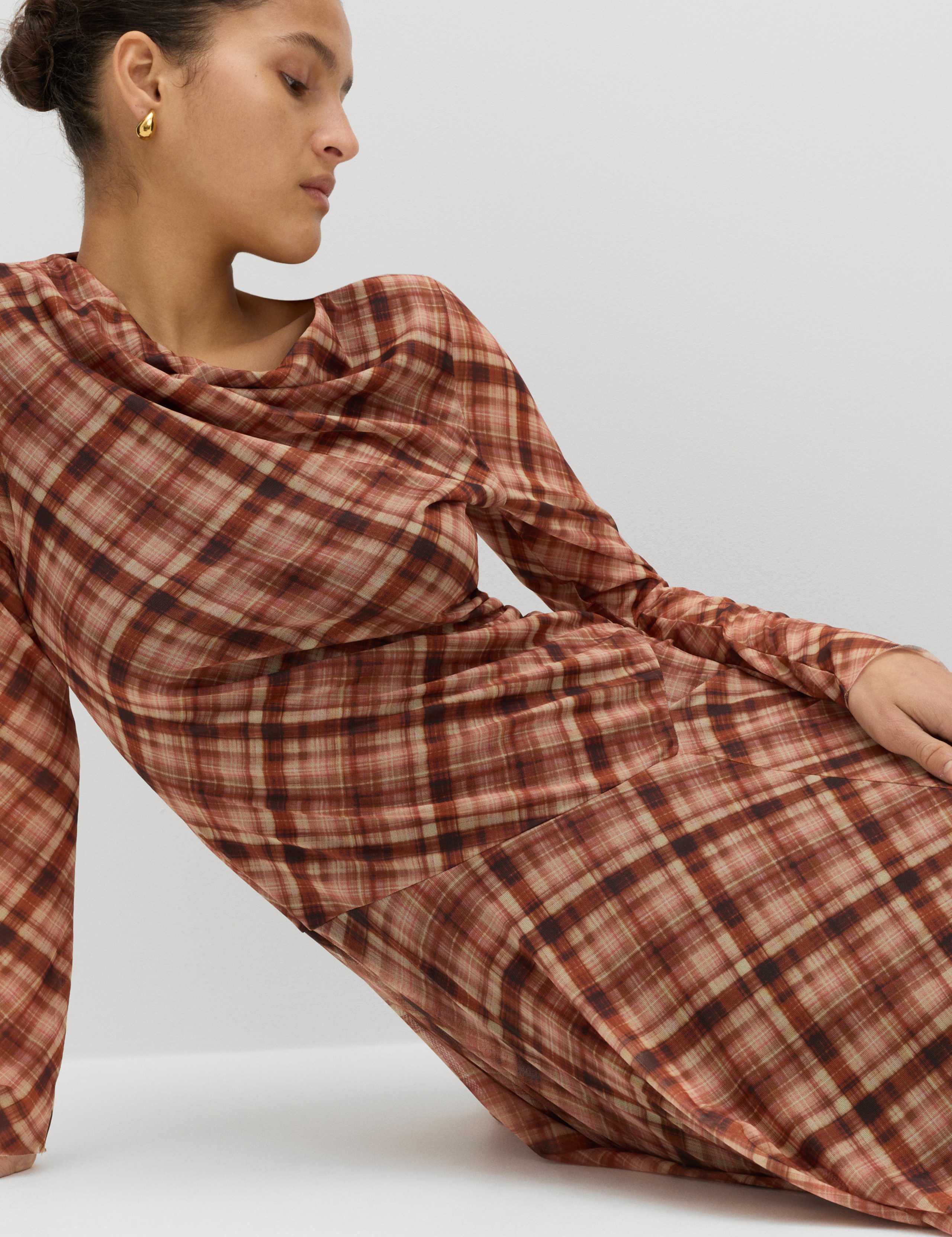 Printed Cowl Neck Midaxi Skater Dress 5 of 6