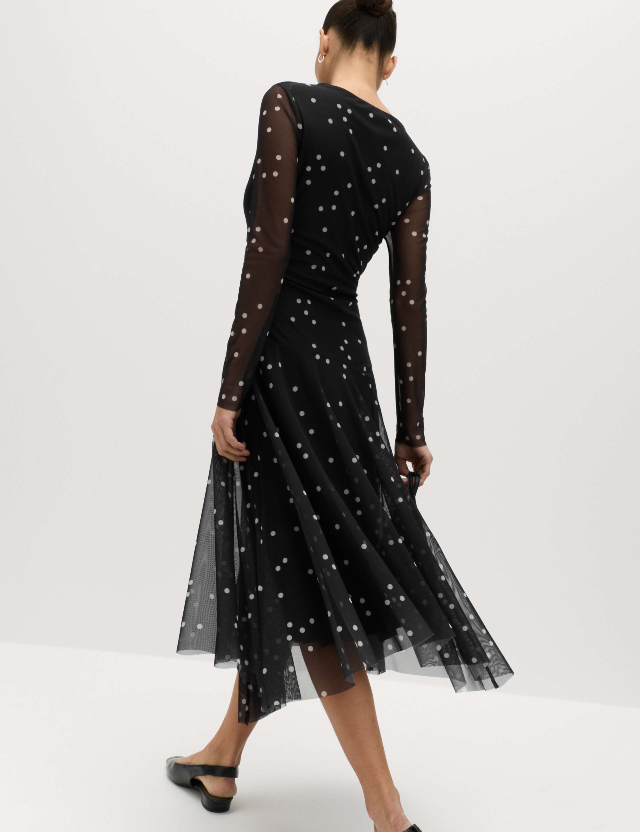 Printed Cowl Neck Midaxi Skater Dress 4 of 5