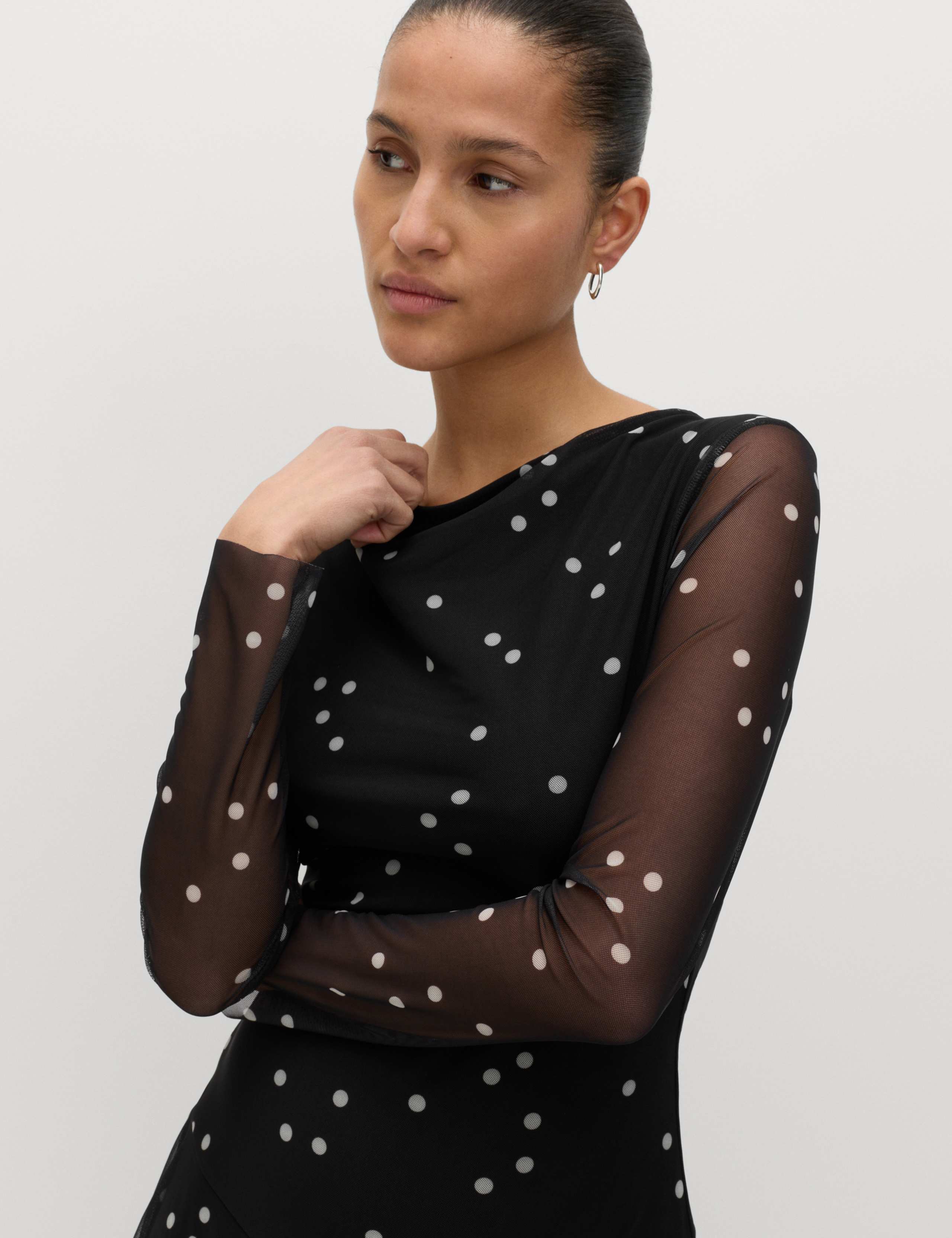 Printed Cowl Neck Midaxi Skater Dress 5 of 5