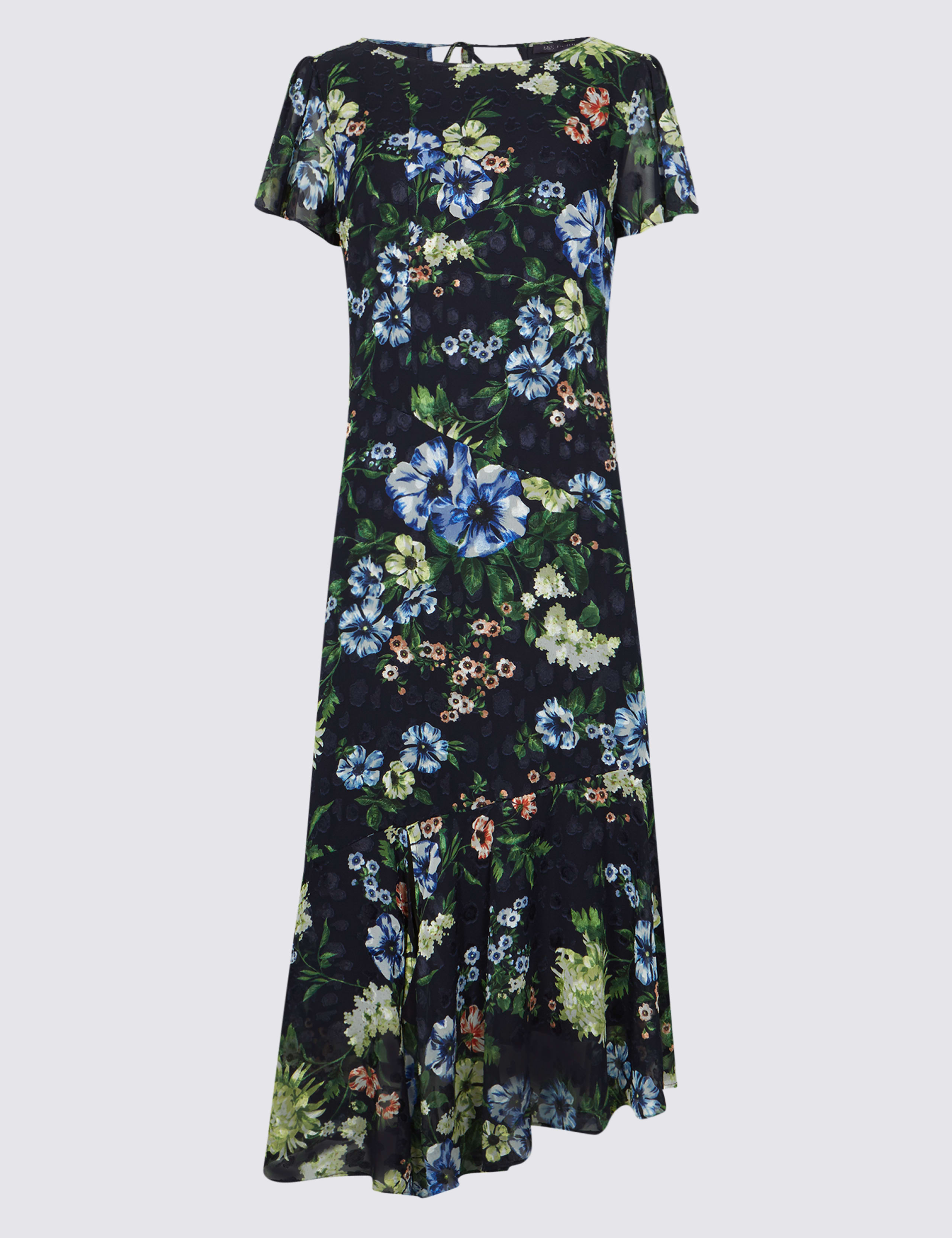 Floral Print Asymmetric Tunic Midi Dress 2 of 4