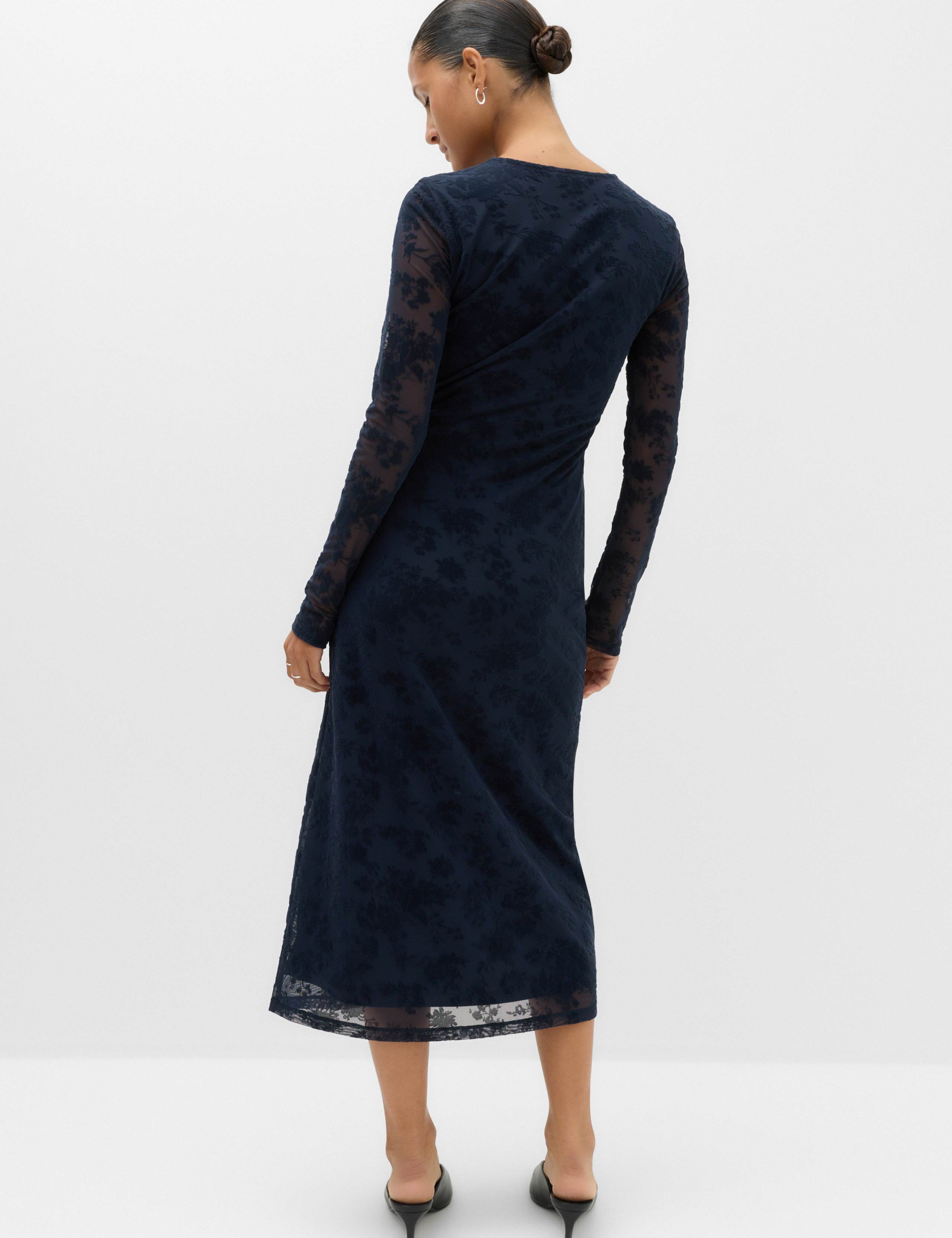 Jersey Flora Flockedl Midaxi Column Dress 4 of 5