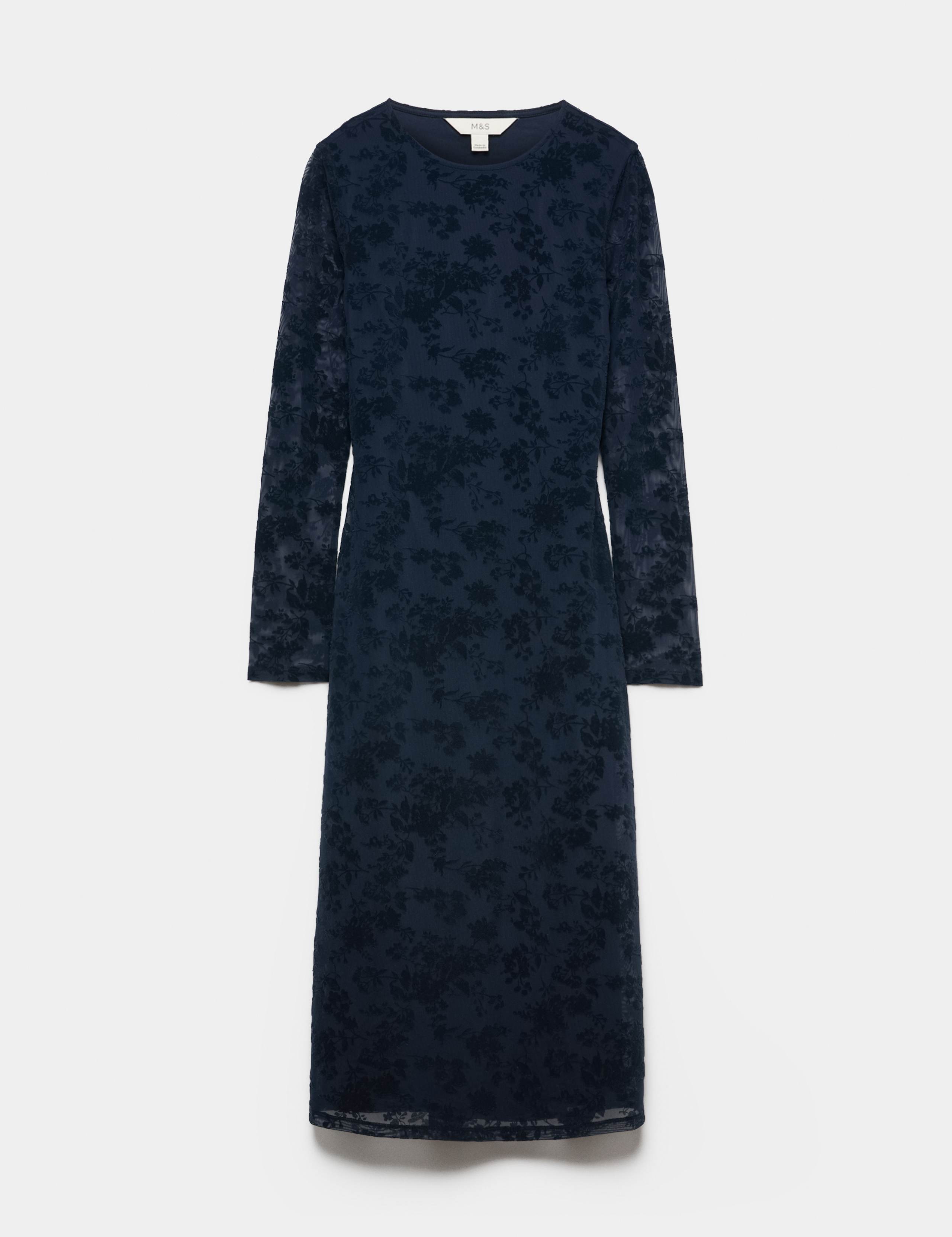 Jersey Flora Flockedl Midaxi Column Dress 2 of 5