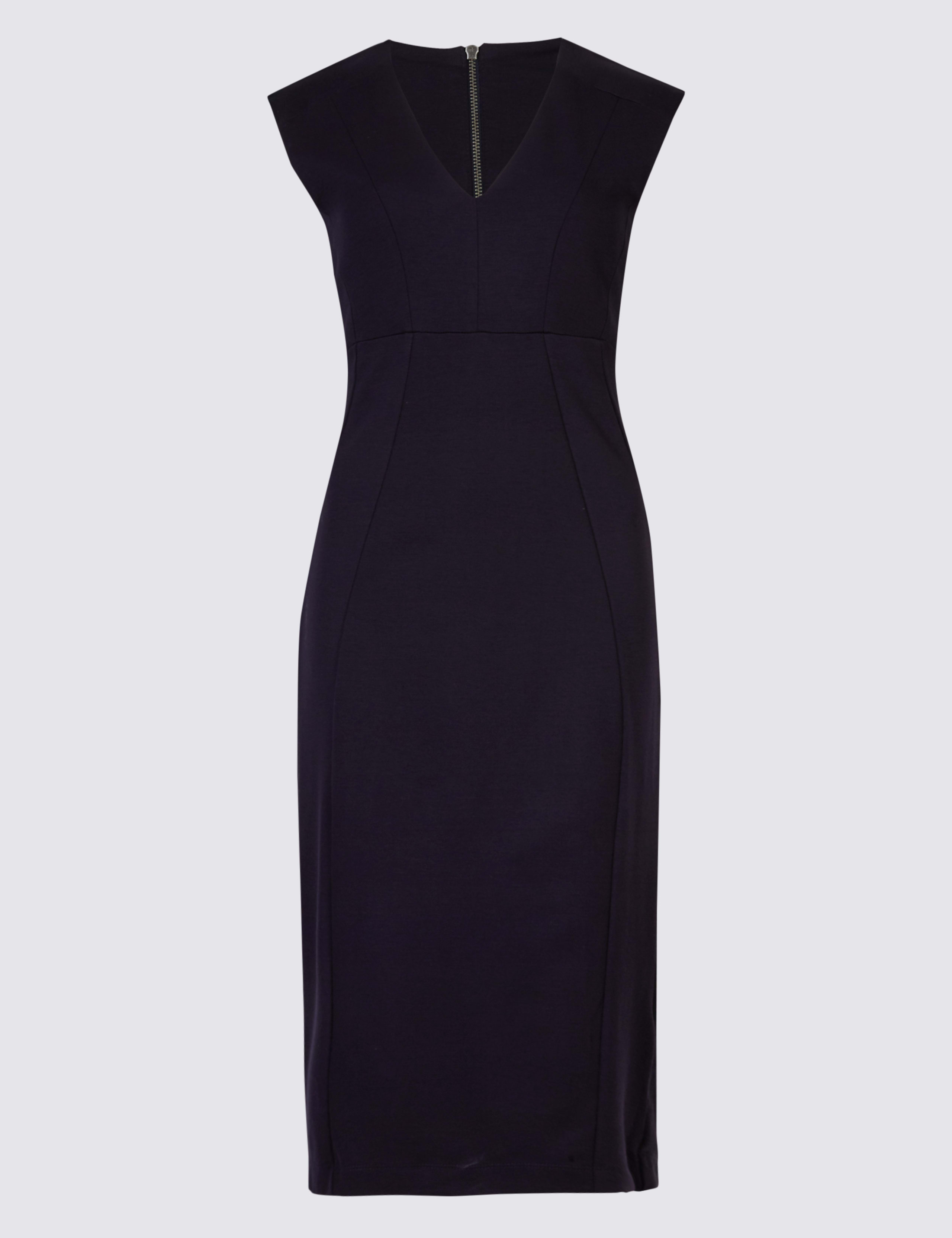 V-Neck Split Back Bodycon Dress 2 of 4