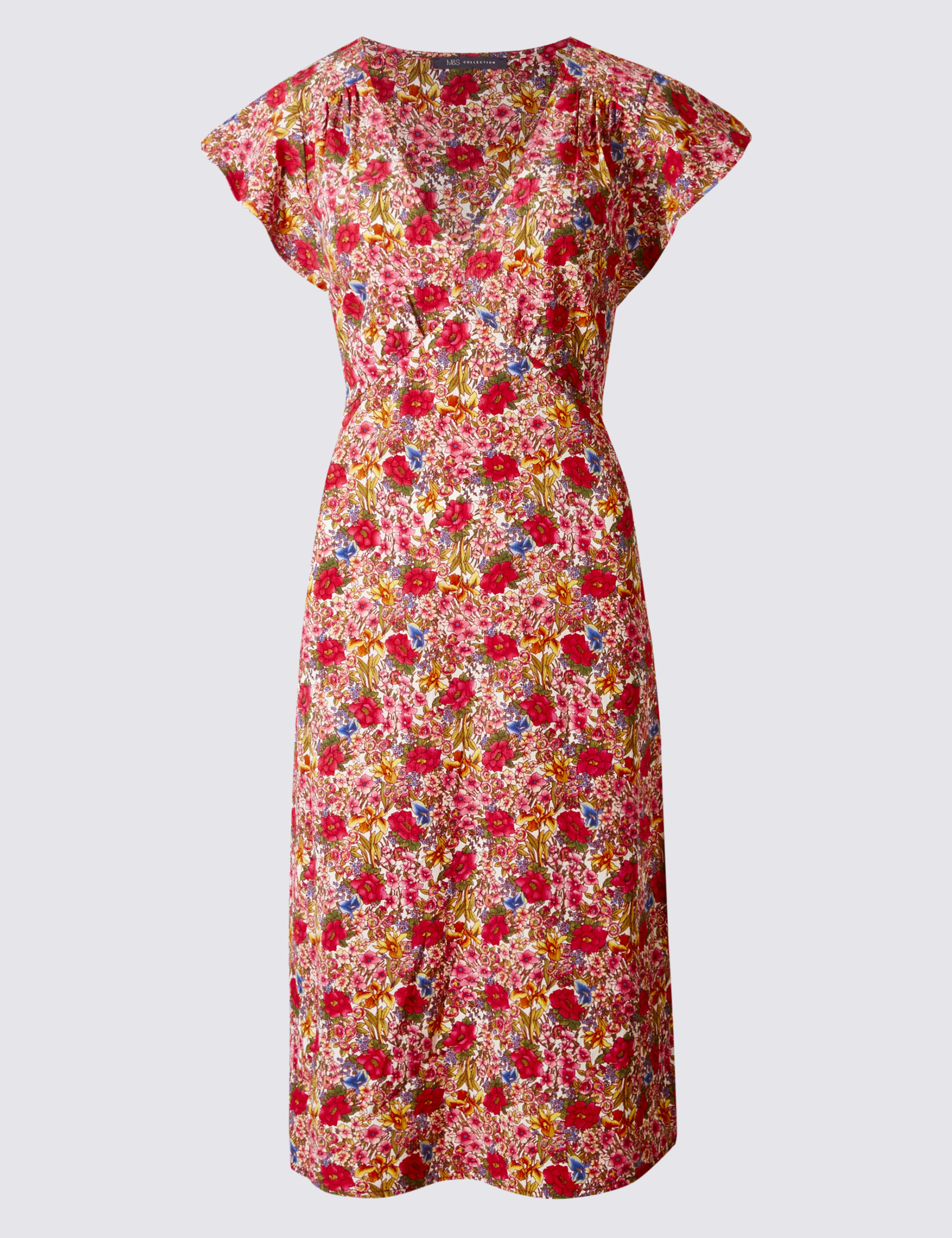 Floral Print Short Sleeve Swing Dress 2 of 4