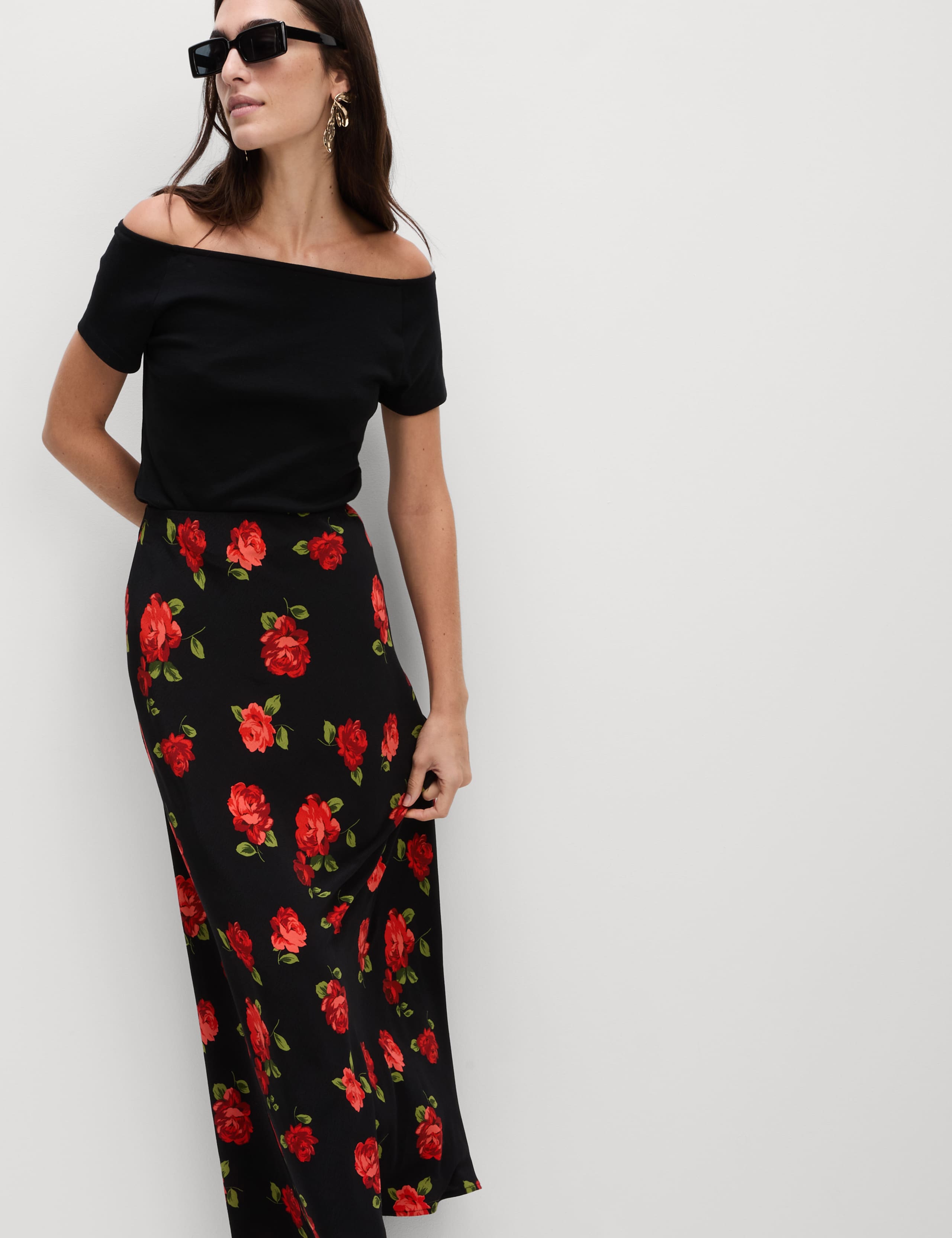 Floral Maxi Column Skirt 2 of 4