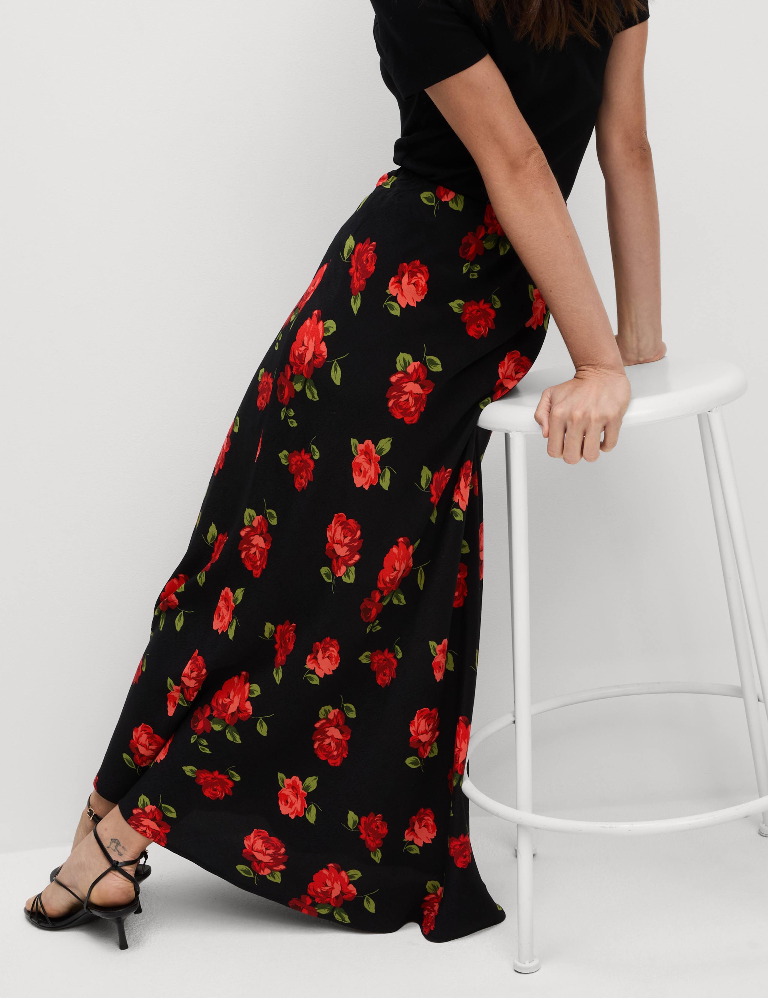 Floral Maxi Column Skirt 4 of 4