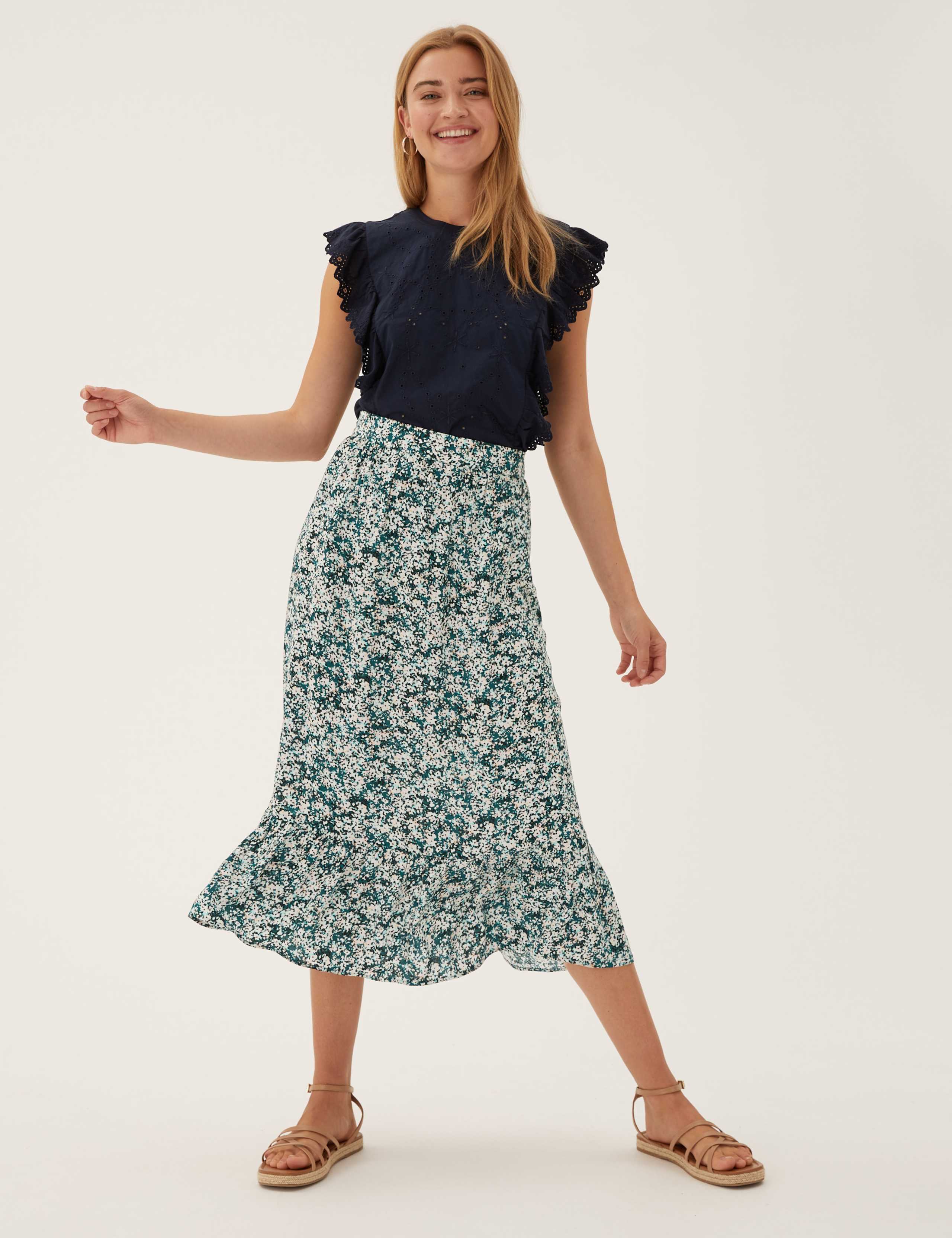 Floral Midaxi Tiered Skirt 1 of 5