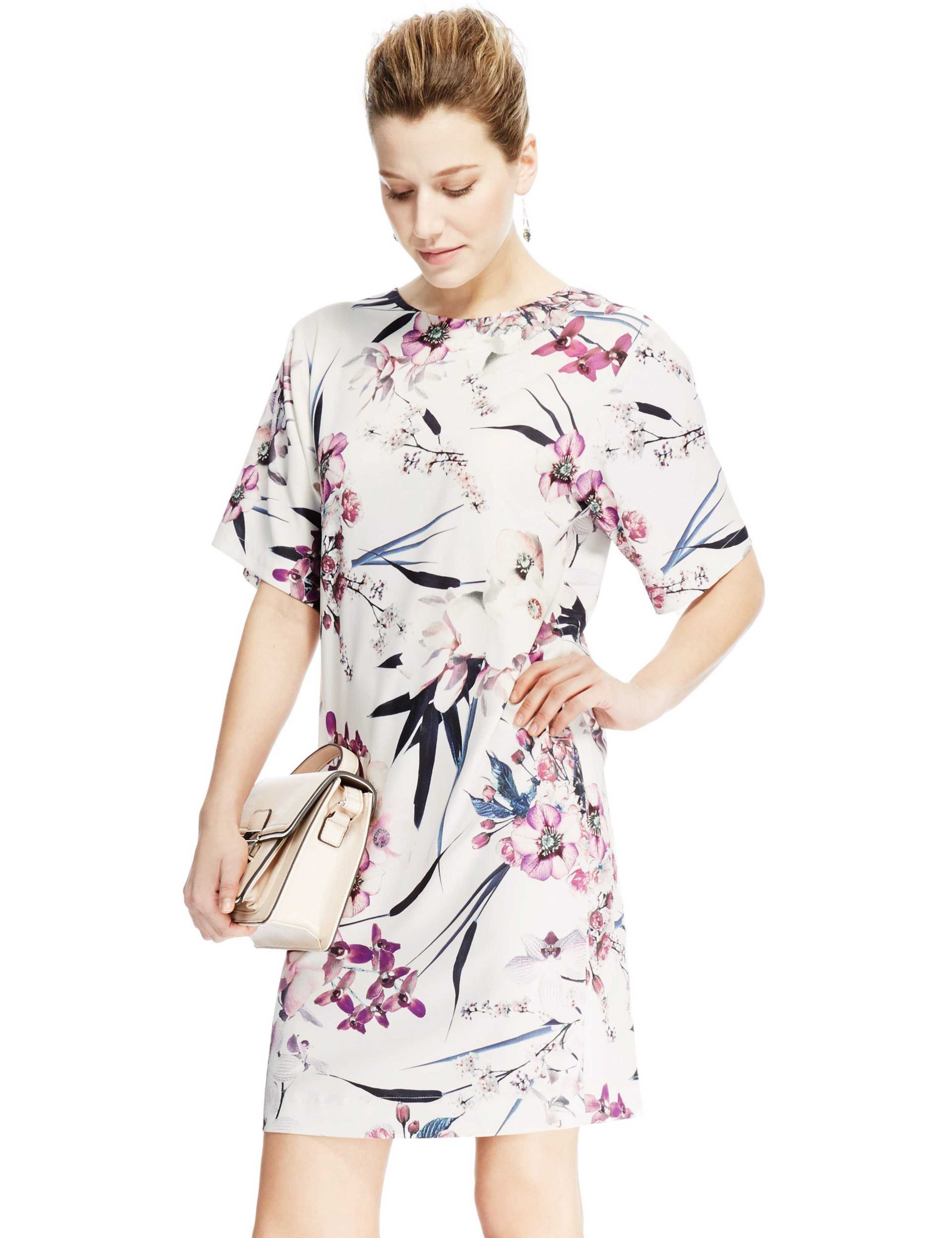Oriental Floral Kimono Tunic Dress 1 of 3