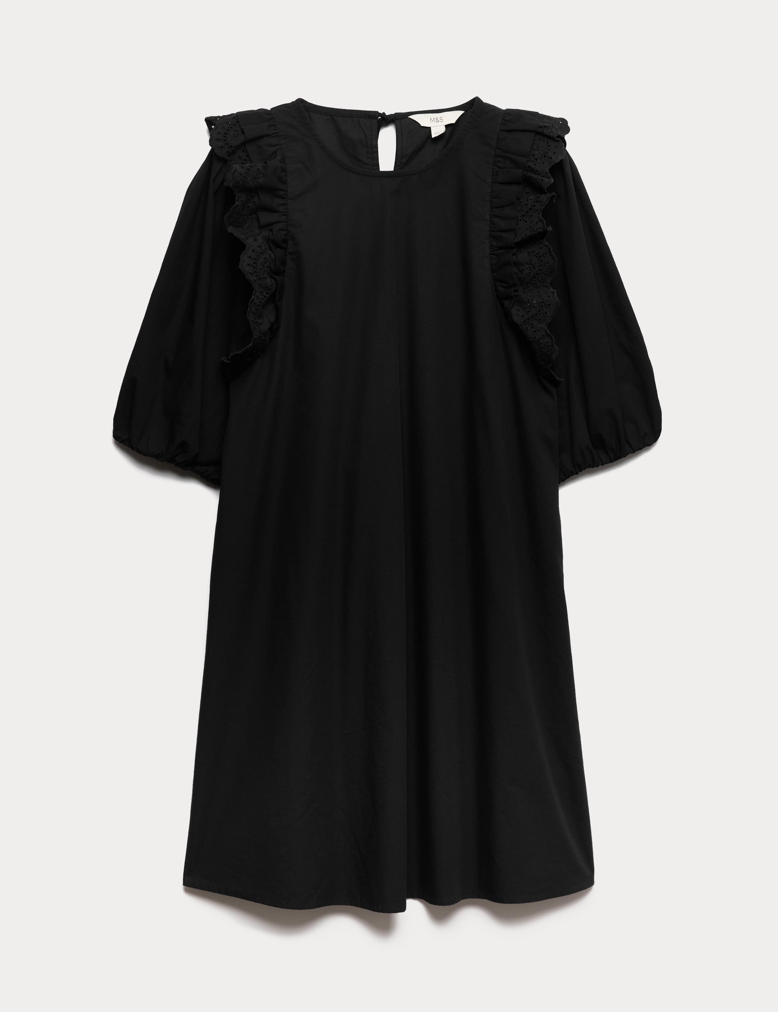 Broderie Frill Sleeve Mini Relaxed Dress 2 of 6