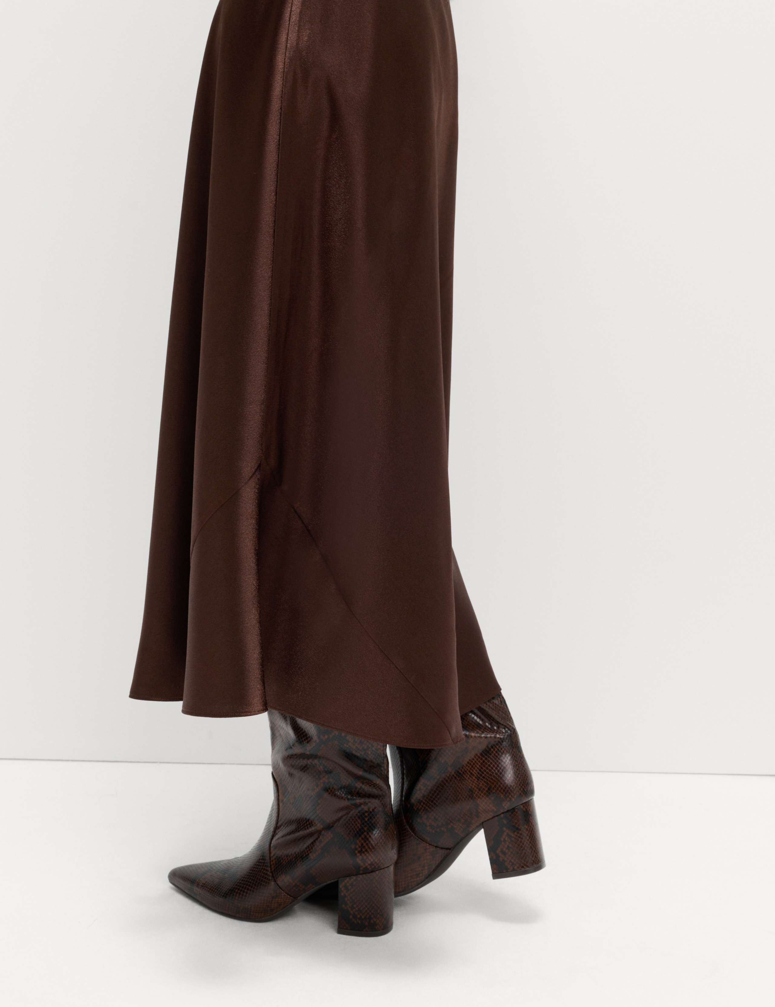 Satin Midi A-Line Skirt 4 of 6