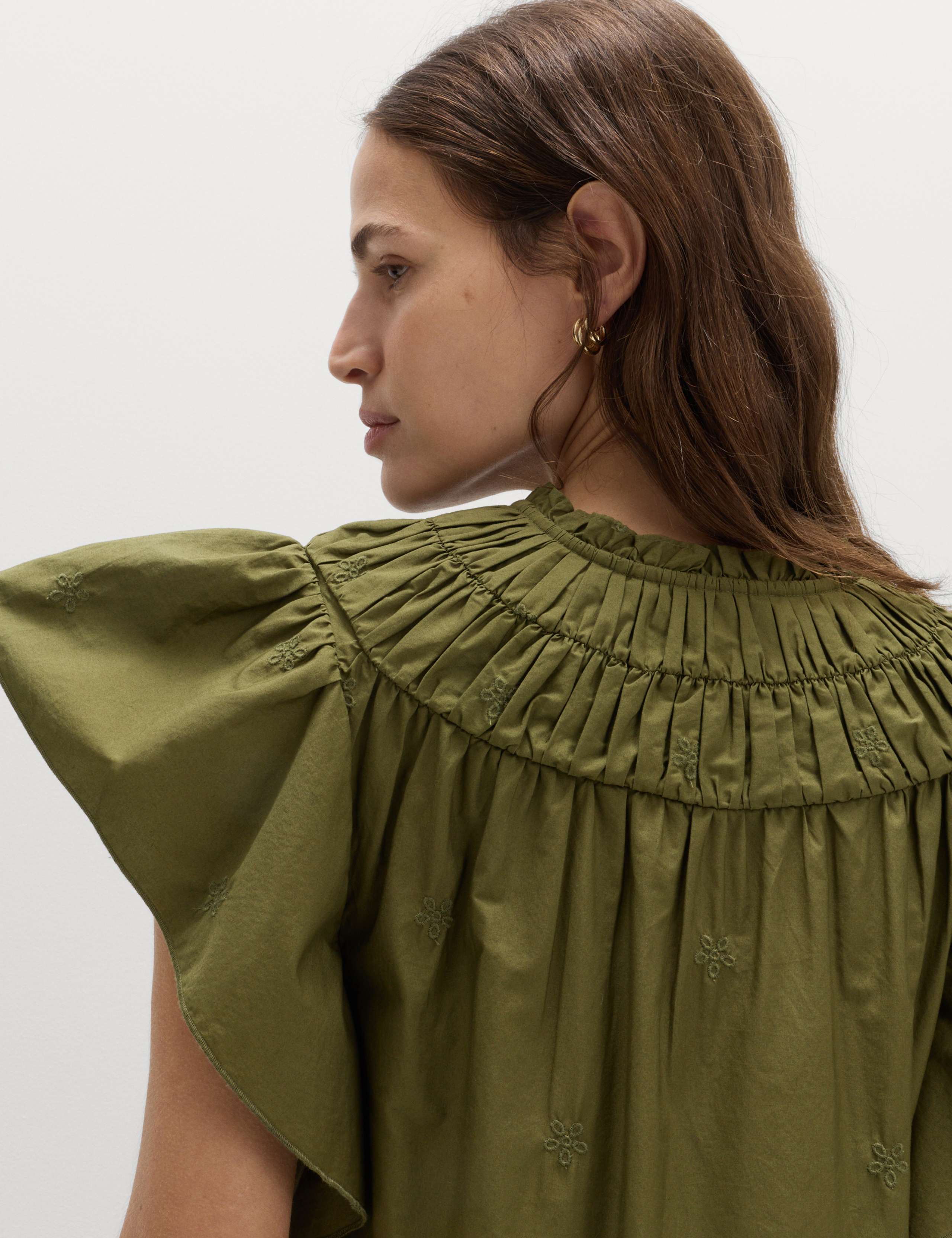 Pure Cotton Embroidered Mini Smock Dress 6 of 6