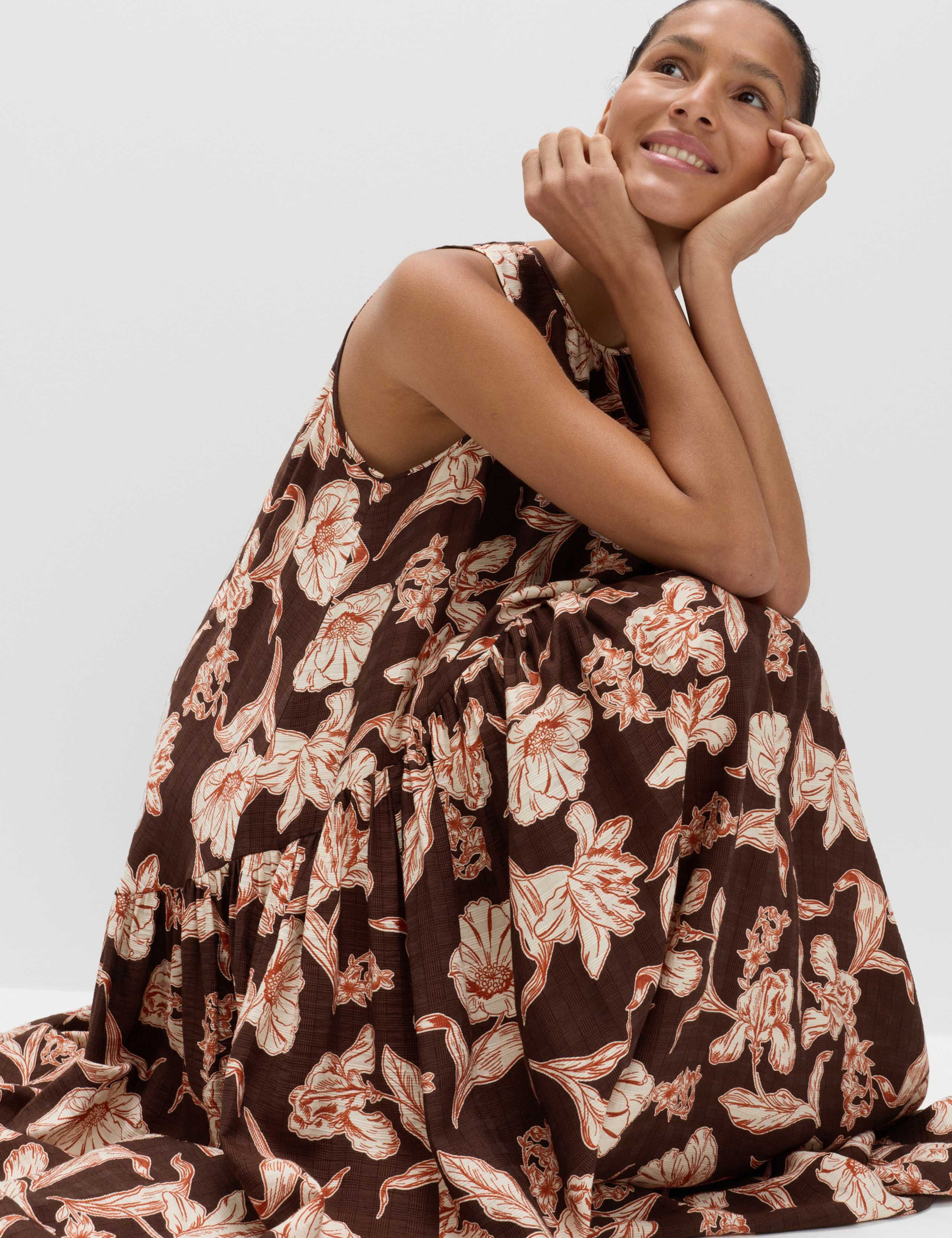 Floral Relaxed Maxi Waisted Dress 3 of 7