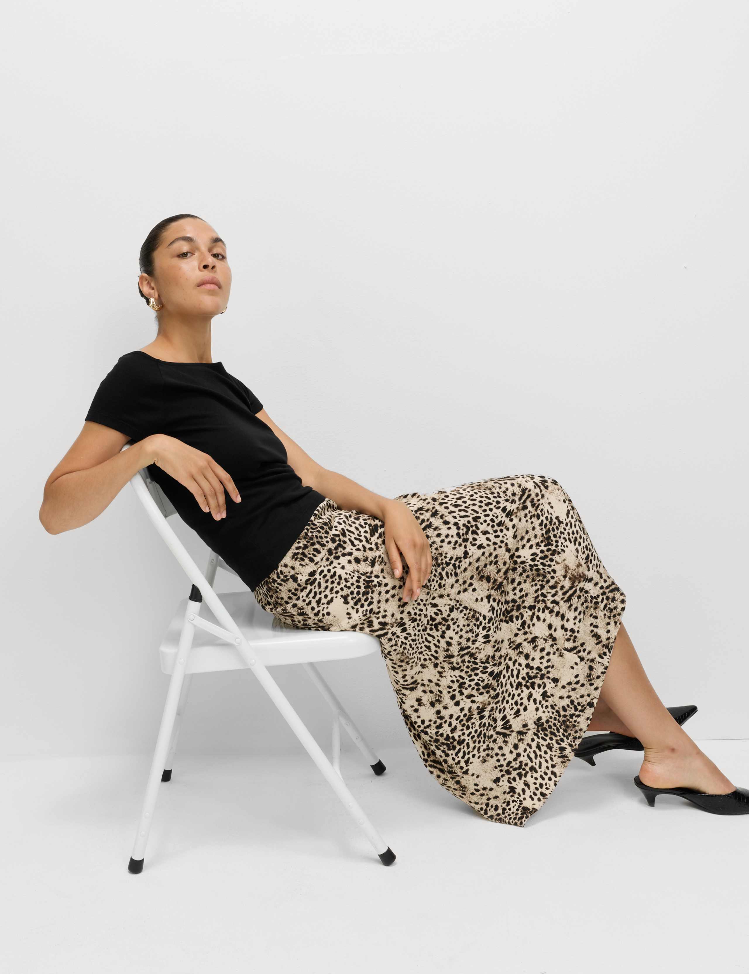 Animal Print Maxi Slip Skirt 3 of 7