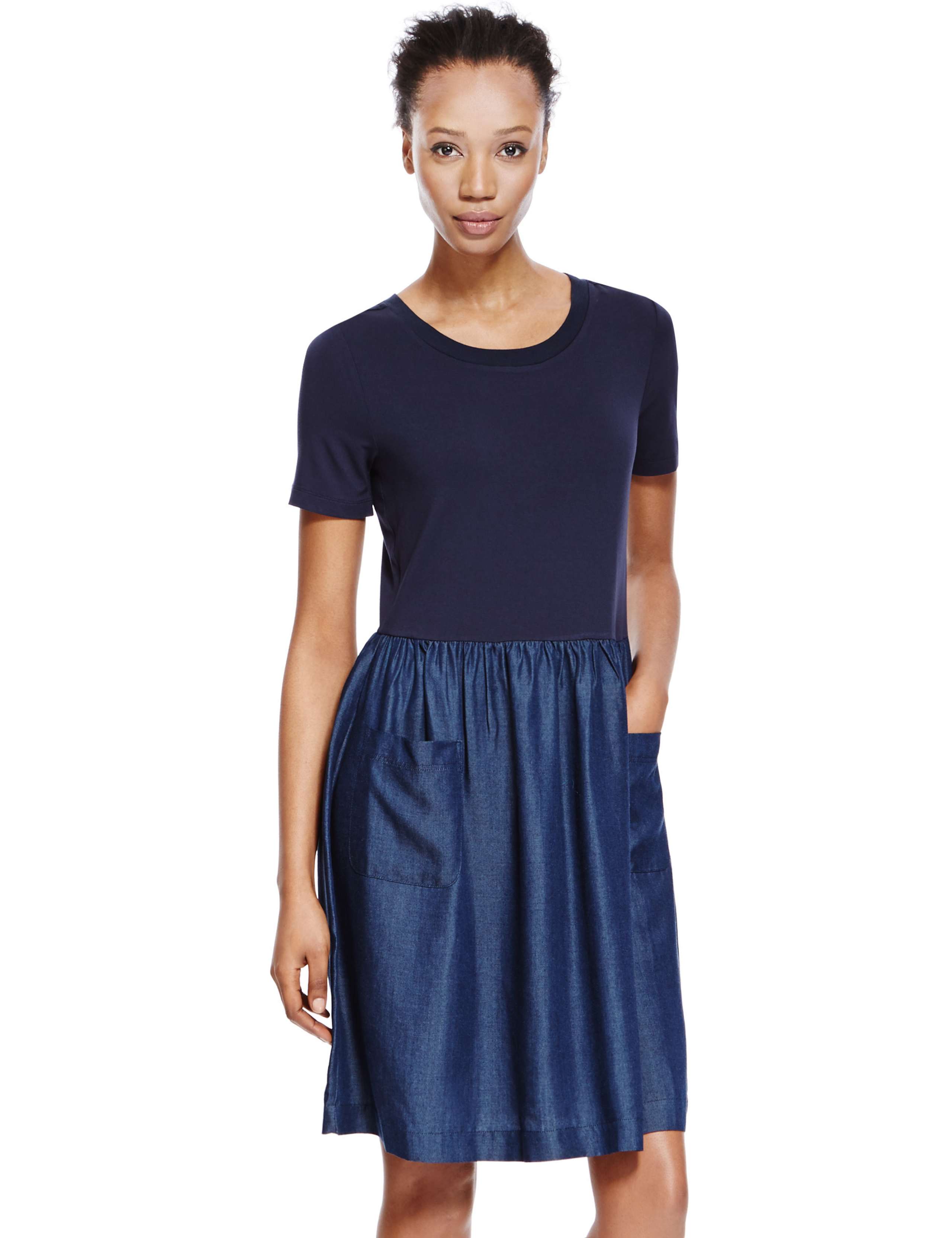 Front Pockets Drop Waist Dress 1 of 4