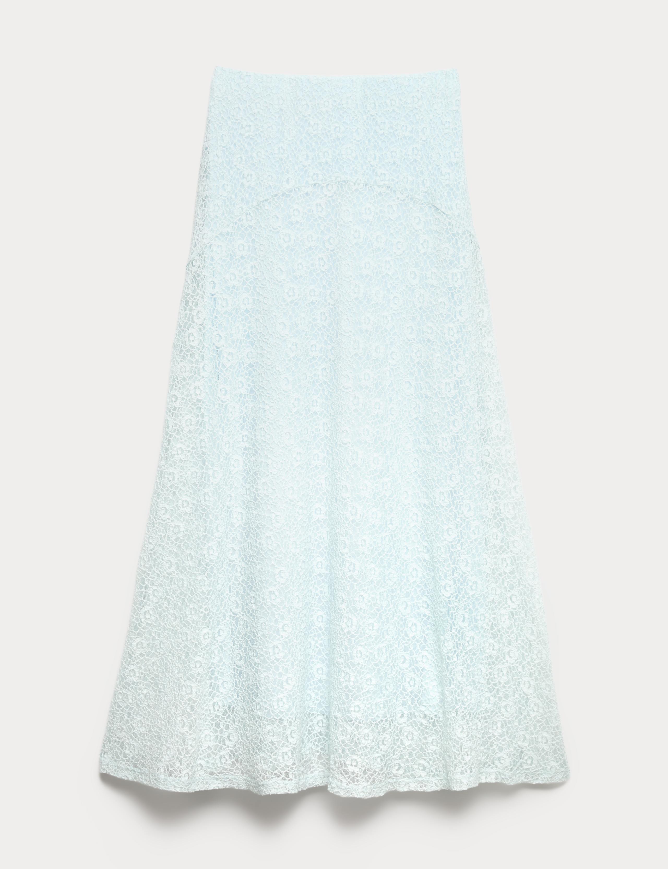 Cotton Rich Lace Midi A-Line Skirt 2 of 5