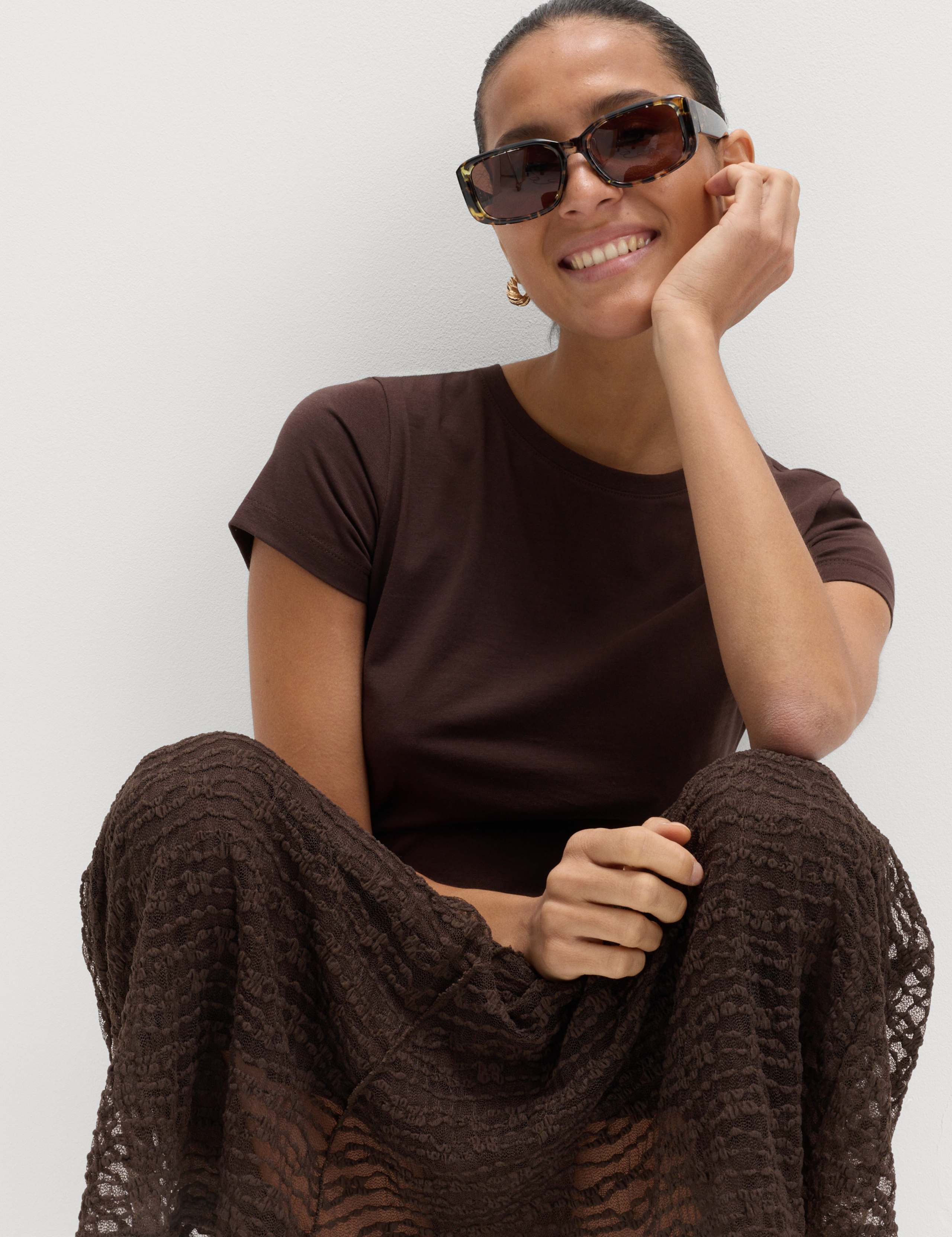Jersey Textured Midaxi Straight Slip Skirt 4 of 6