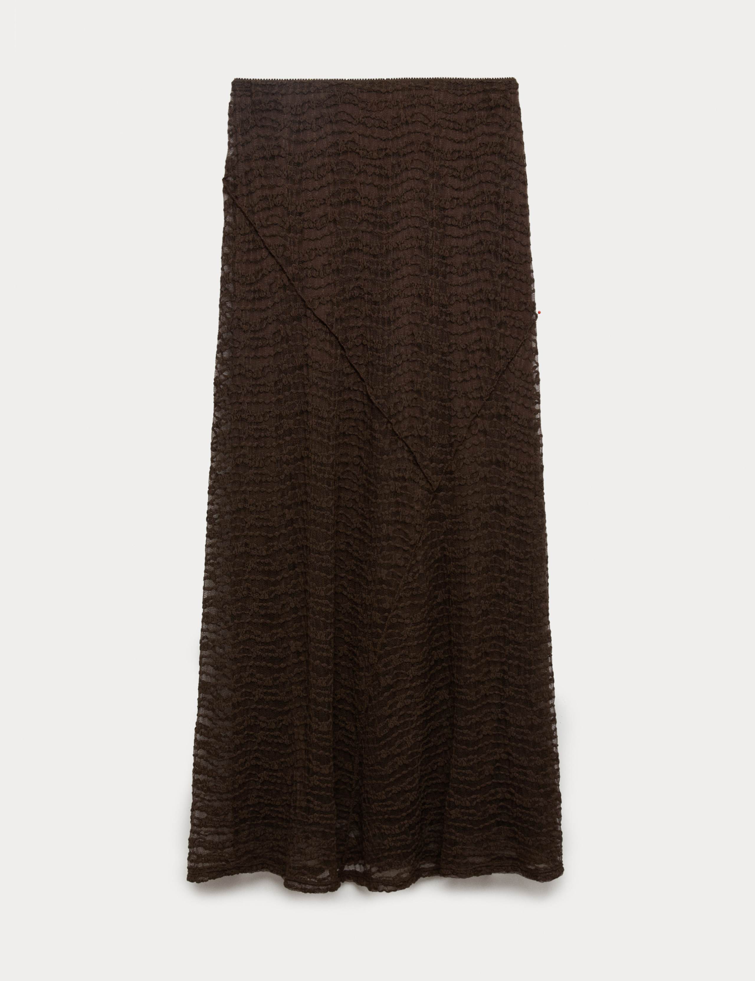 Jersey Textured Midaxi Straight Slip Skirt 2 of 6