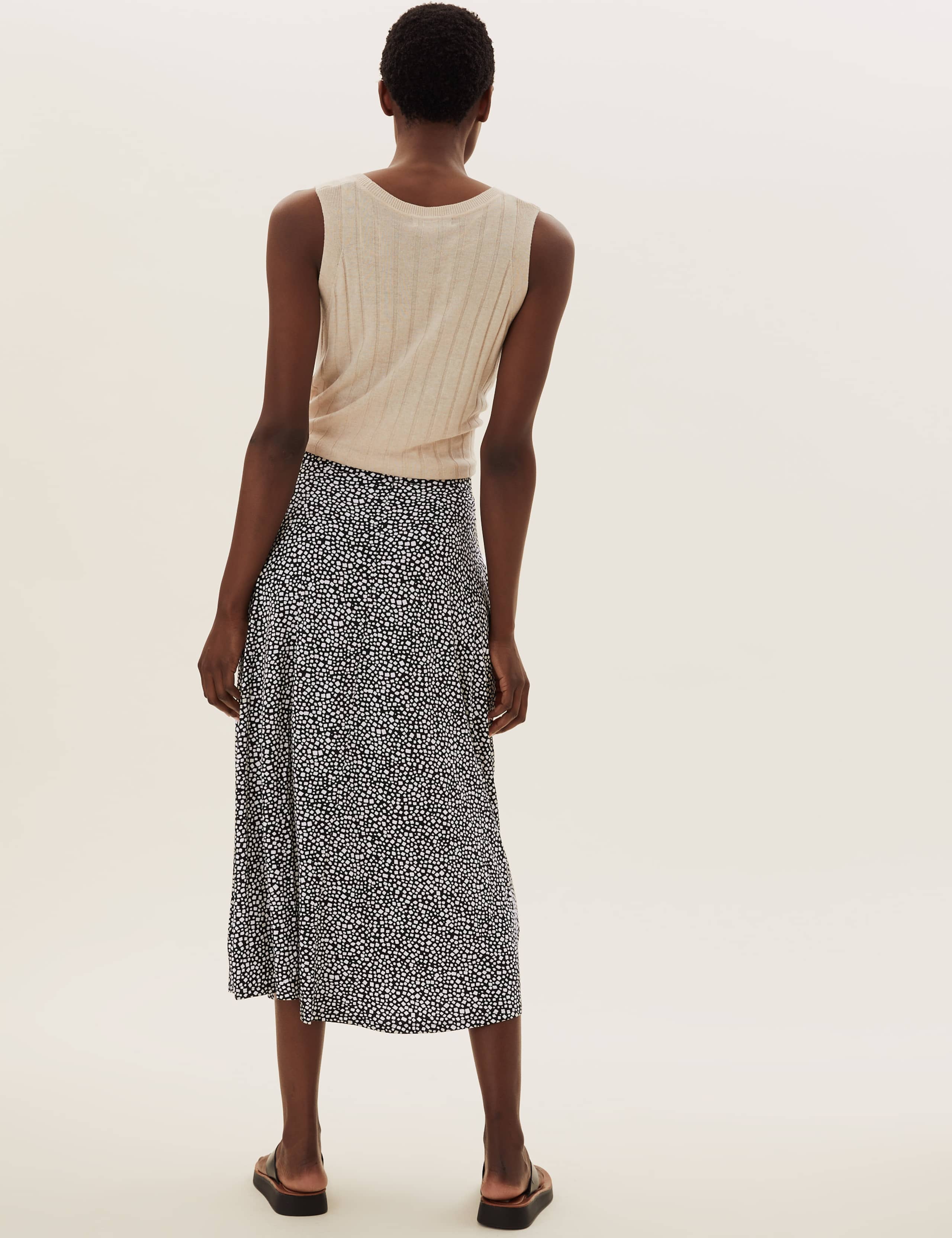 Jersey Printed Midi Skater Skirt 4 of 5
