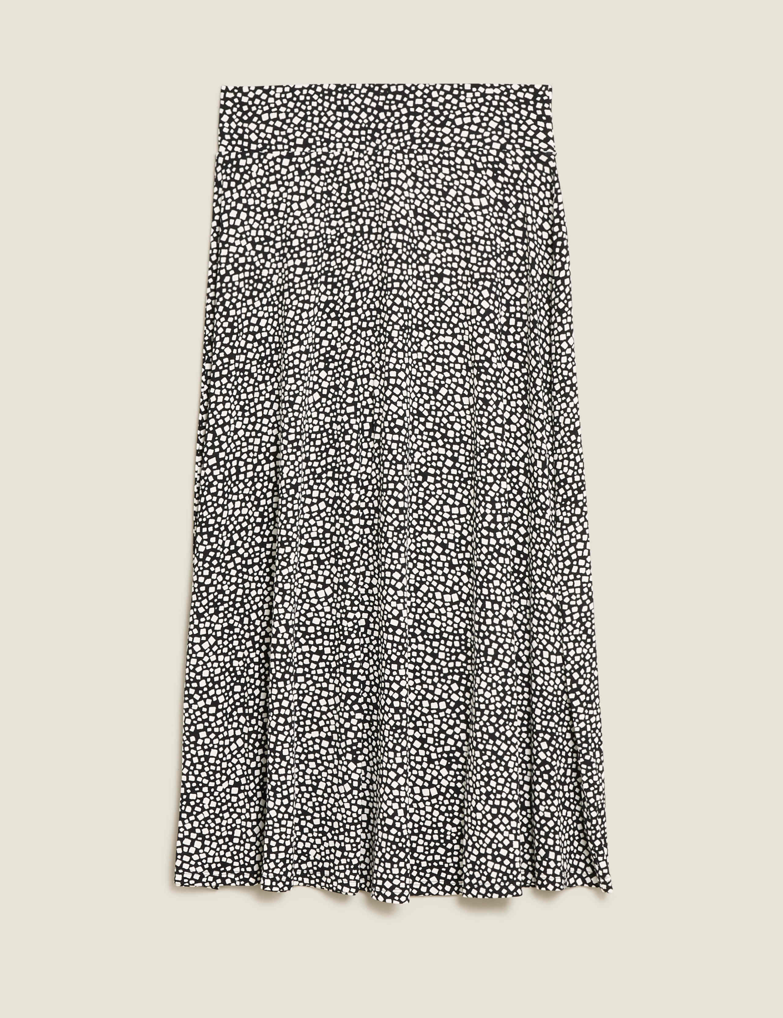 Jersey Printed Midi Skater Skirt 2 of 5