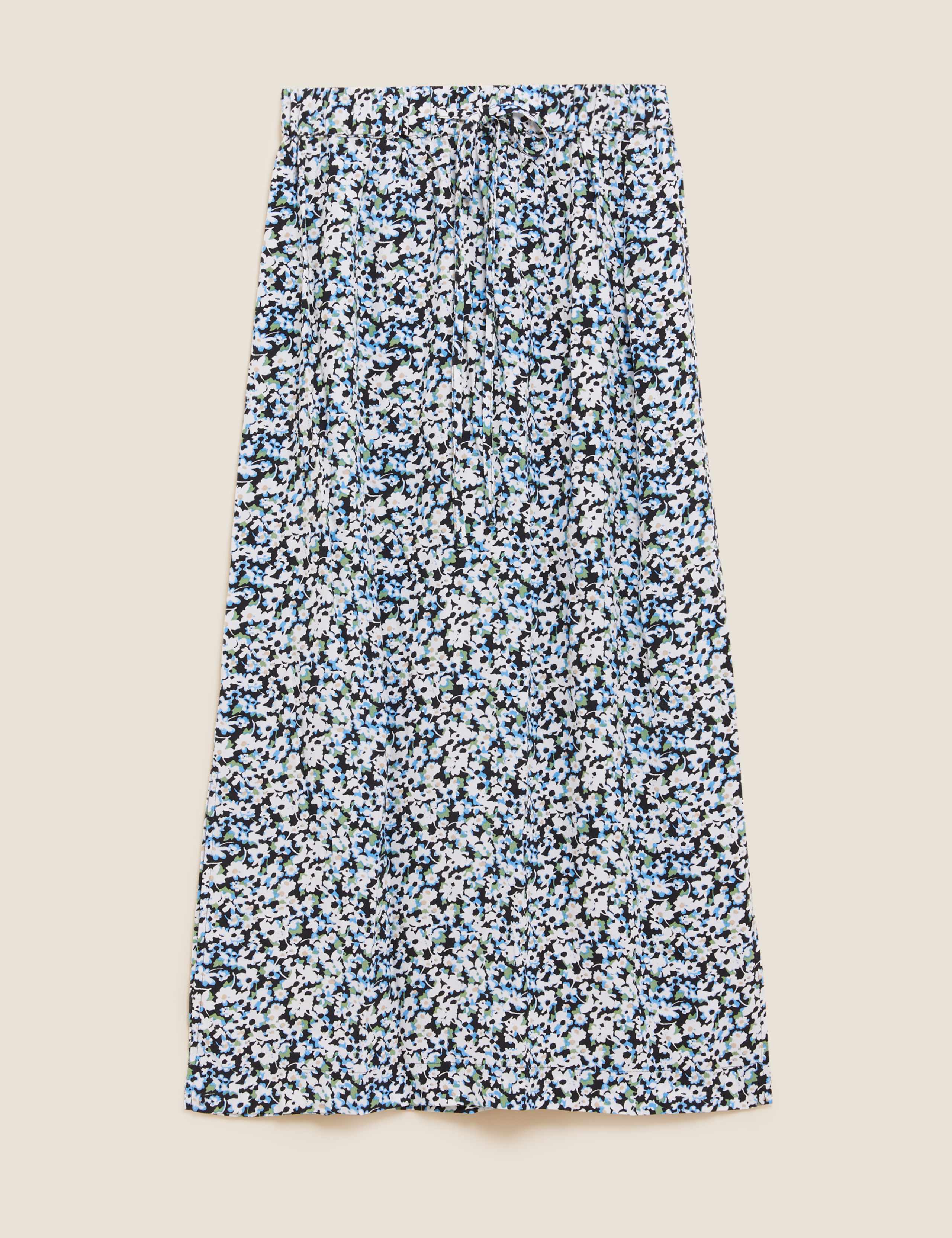 Floral Side Split Midi Straight Skirt 2 of 6