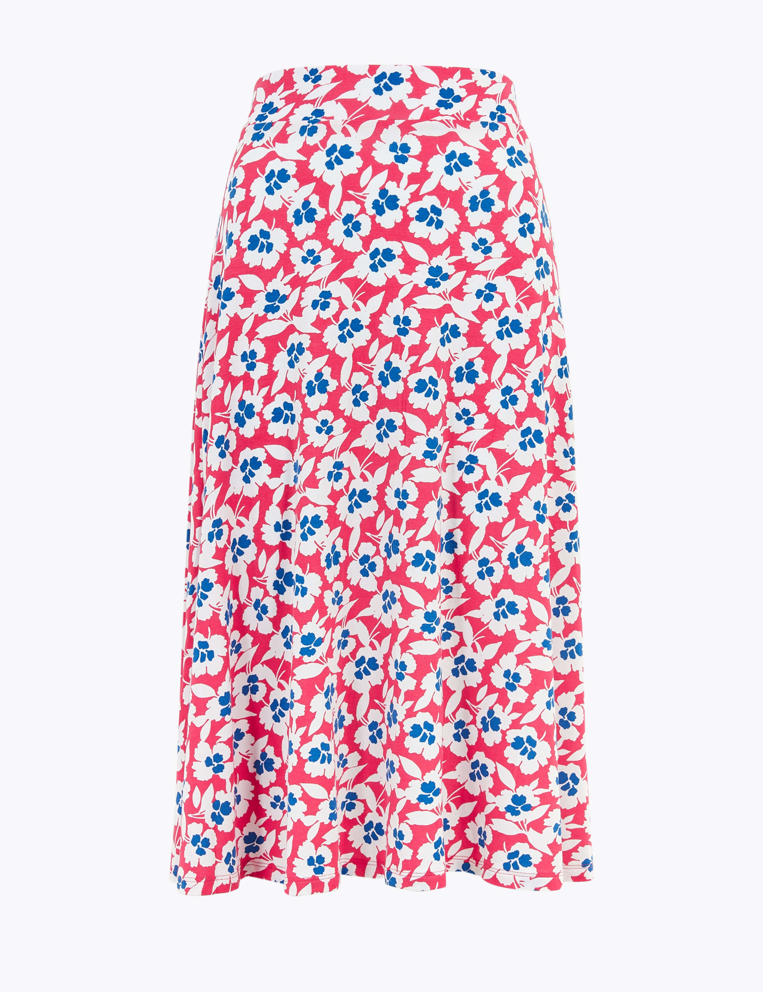 Jersey Floral Knee Length A-Line Skirt 1 of 1