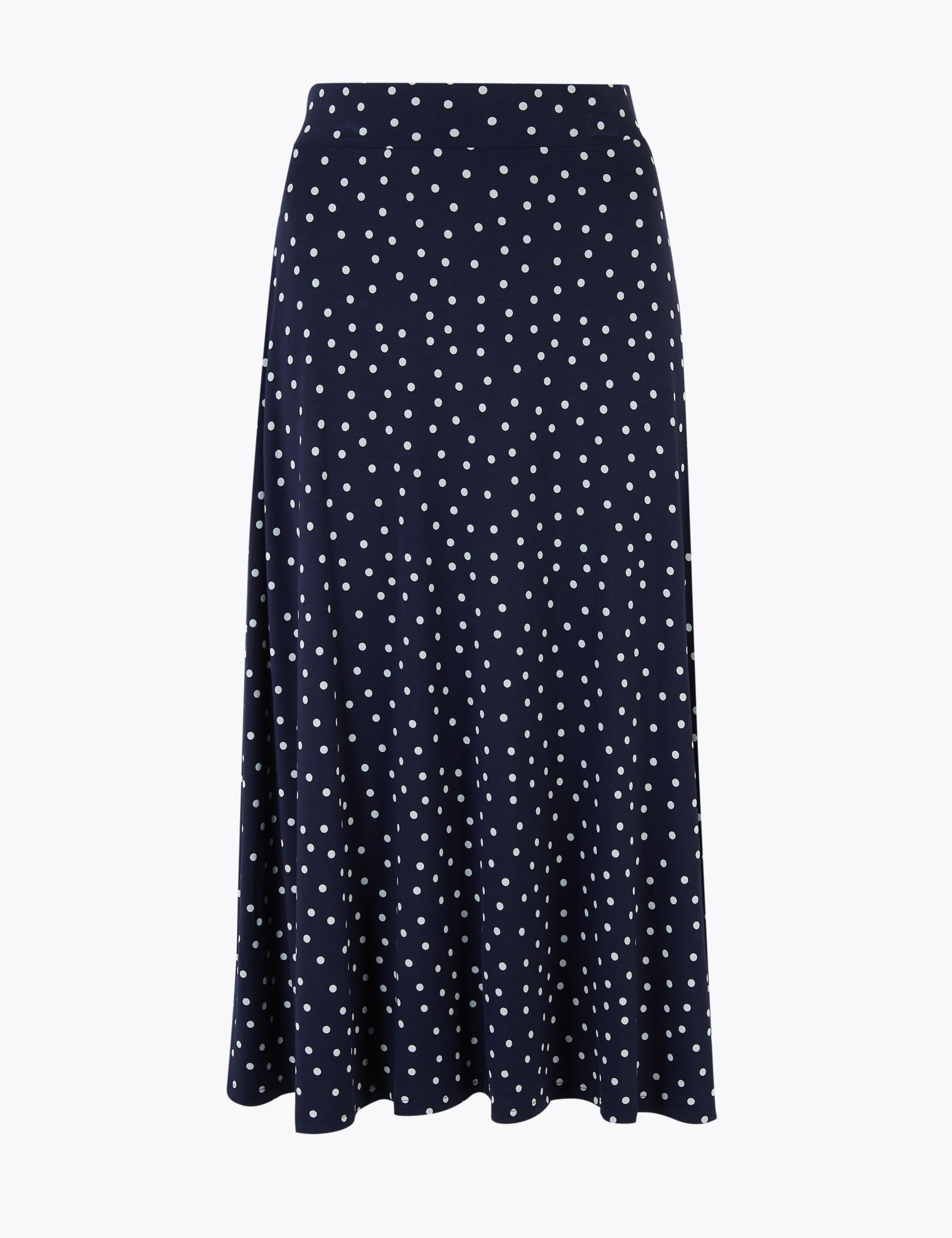 Jersey Polka Dot Midi Skater Skirt 2 of 4