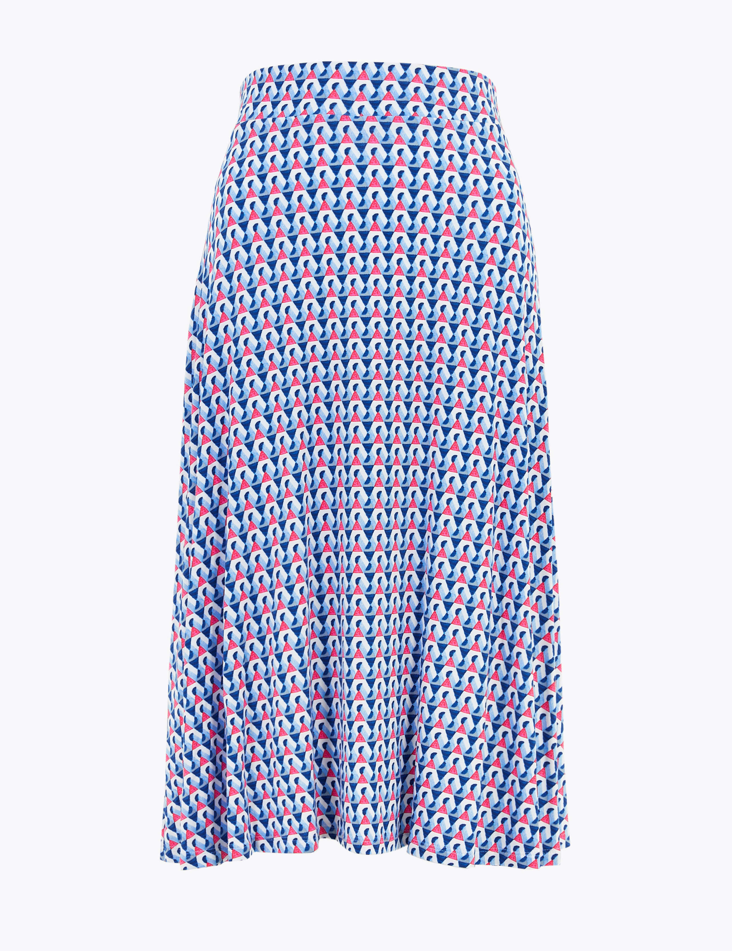 Jersey Geometric Knee Length A-Line Skirt 1 of 1
