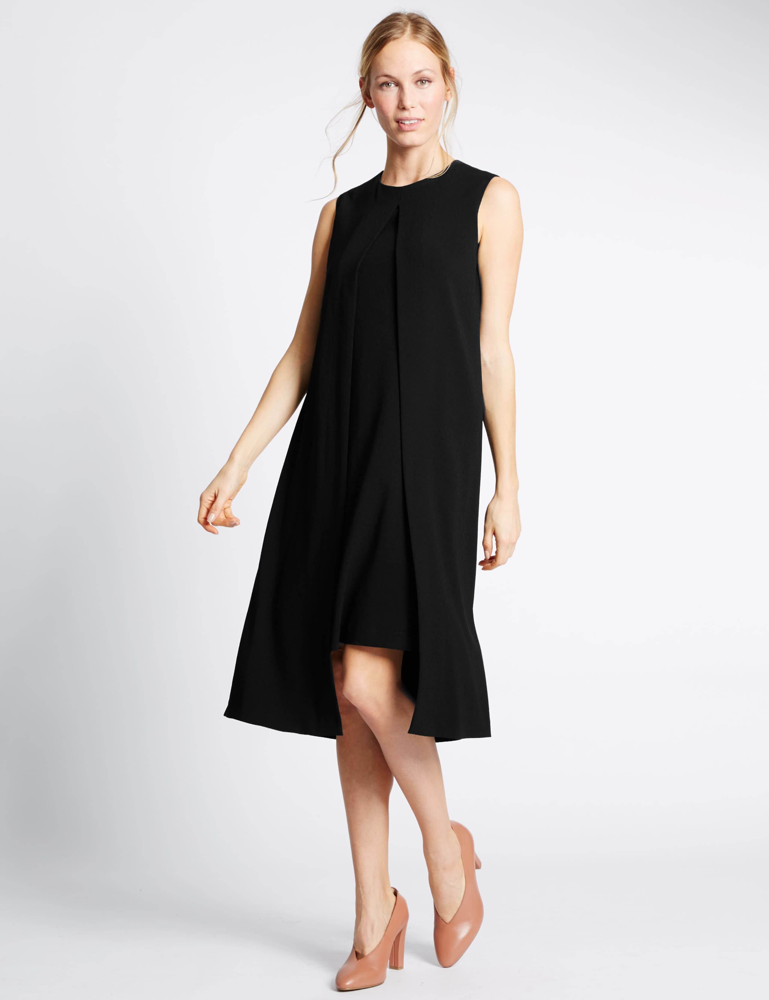 Split Front Sleeveless Shift Dress 1 of 4