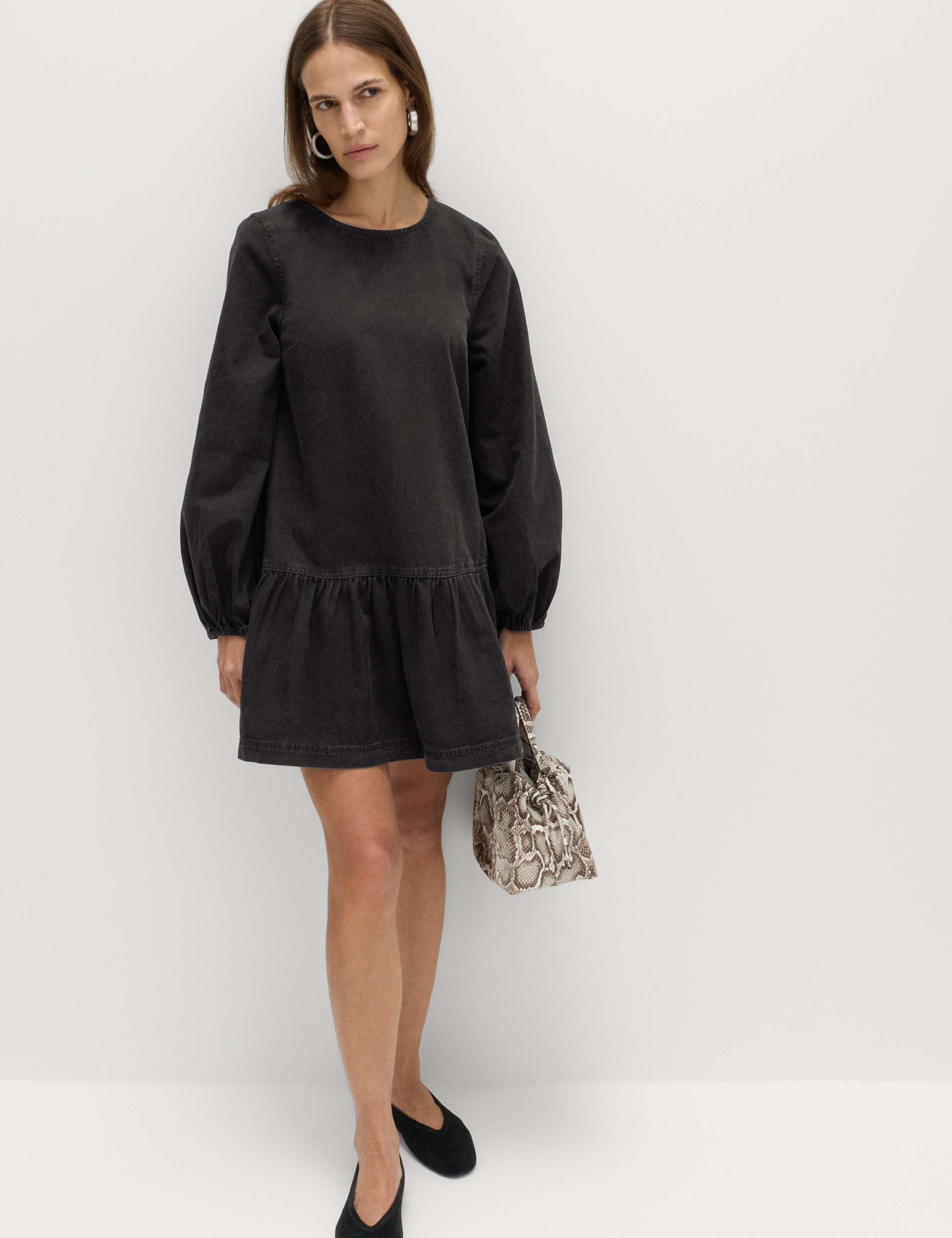 Pure Cotton Denim Mini Smock Dress | M&S | M&S